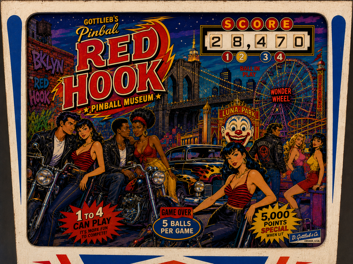 Dive into Mid-Century Fun: The Historic D. Gottlieb & Co. 'Majorettes' at the Red Hook Pinball Museum
