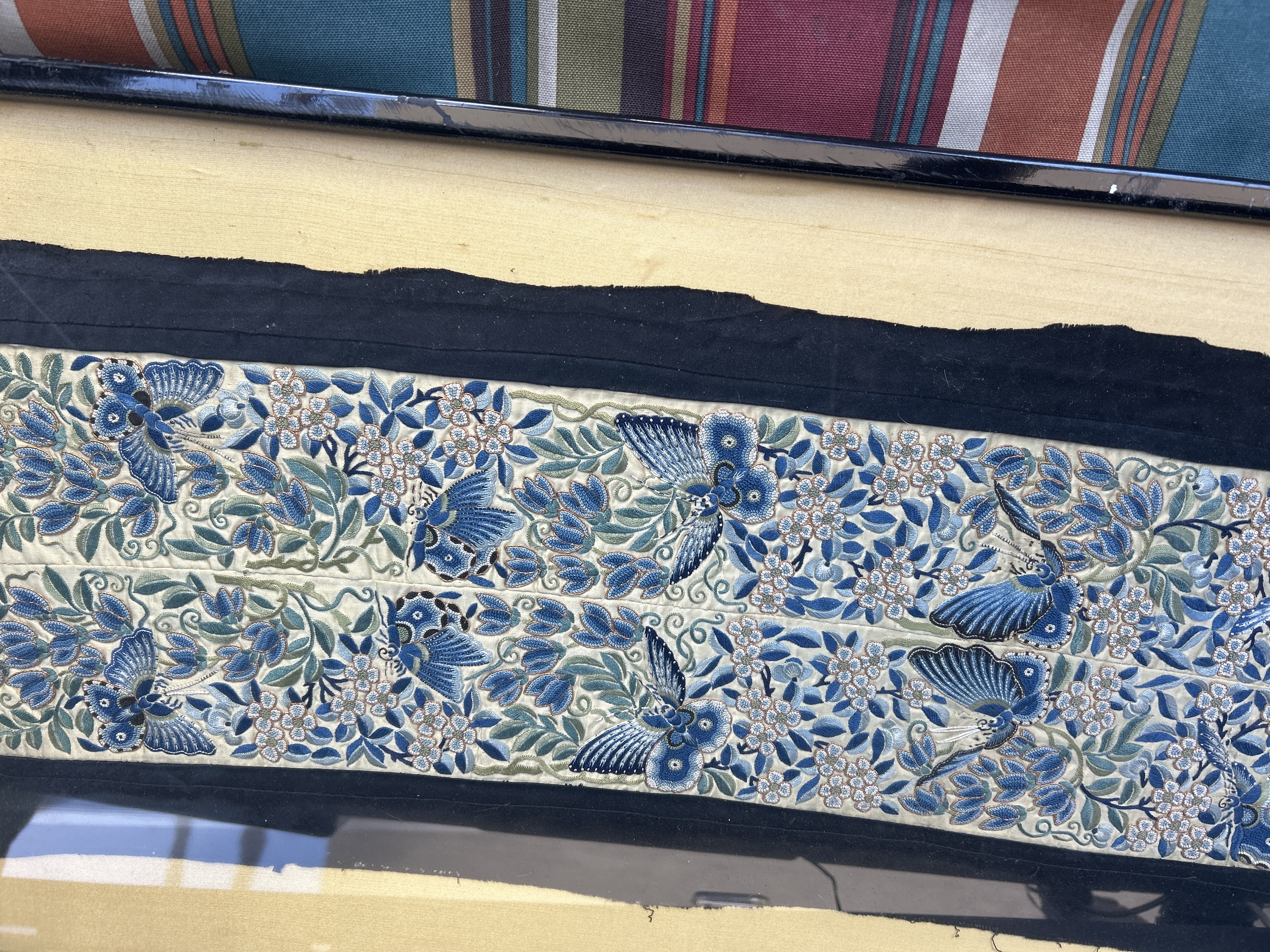 Chinese Qing Dynasty Embroidered Silk Panel
