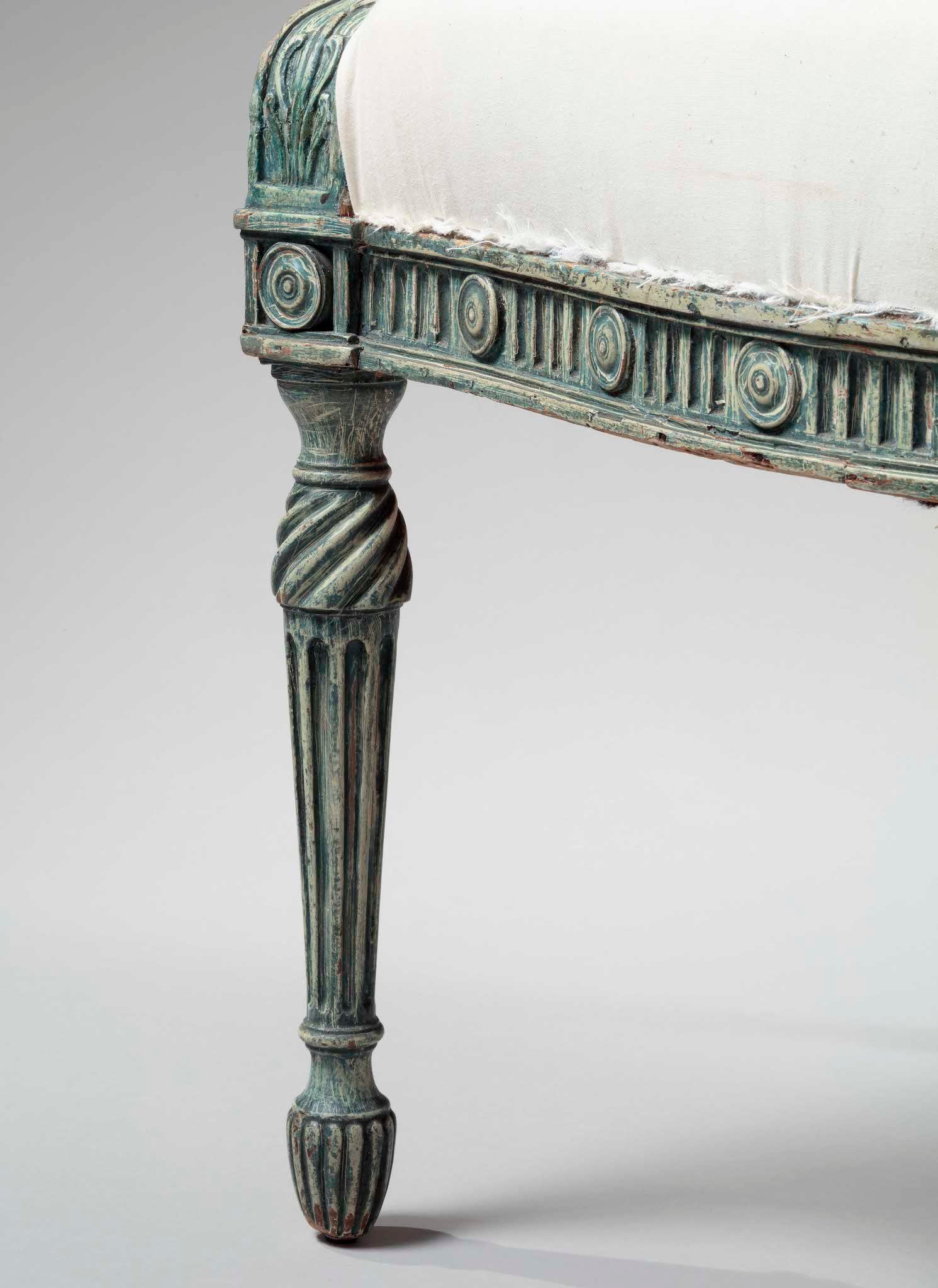 Painted Neoclassical Open Armchair Mayhew and Ince thumbnail 4