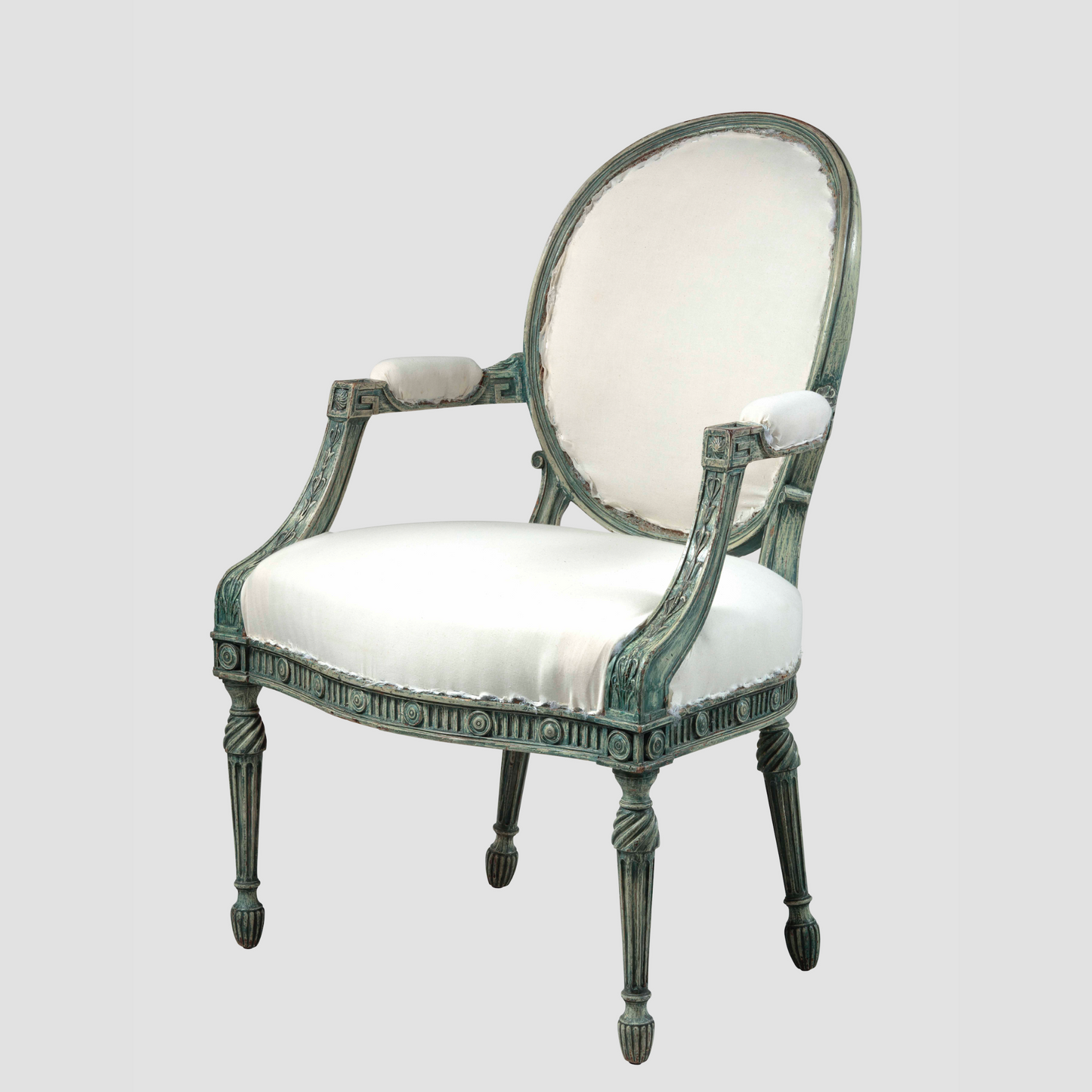 Painted Neoclassical Open Armchair Mayhew and Ince thumbnail 6