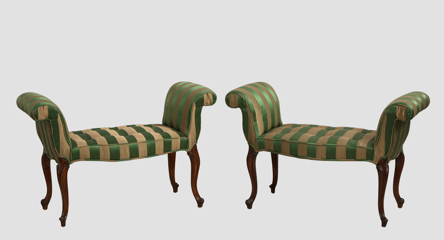 Pair of George III Mahogany Window Benches thumbnail 4