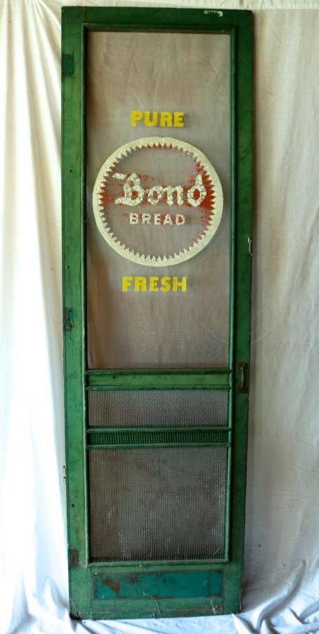 American Bond Bread Advertising Screen Door