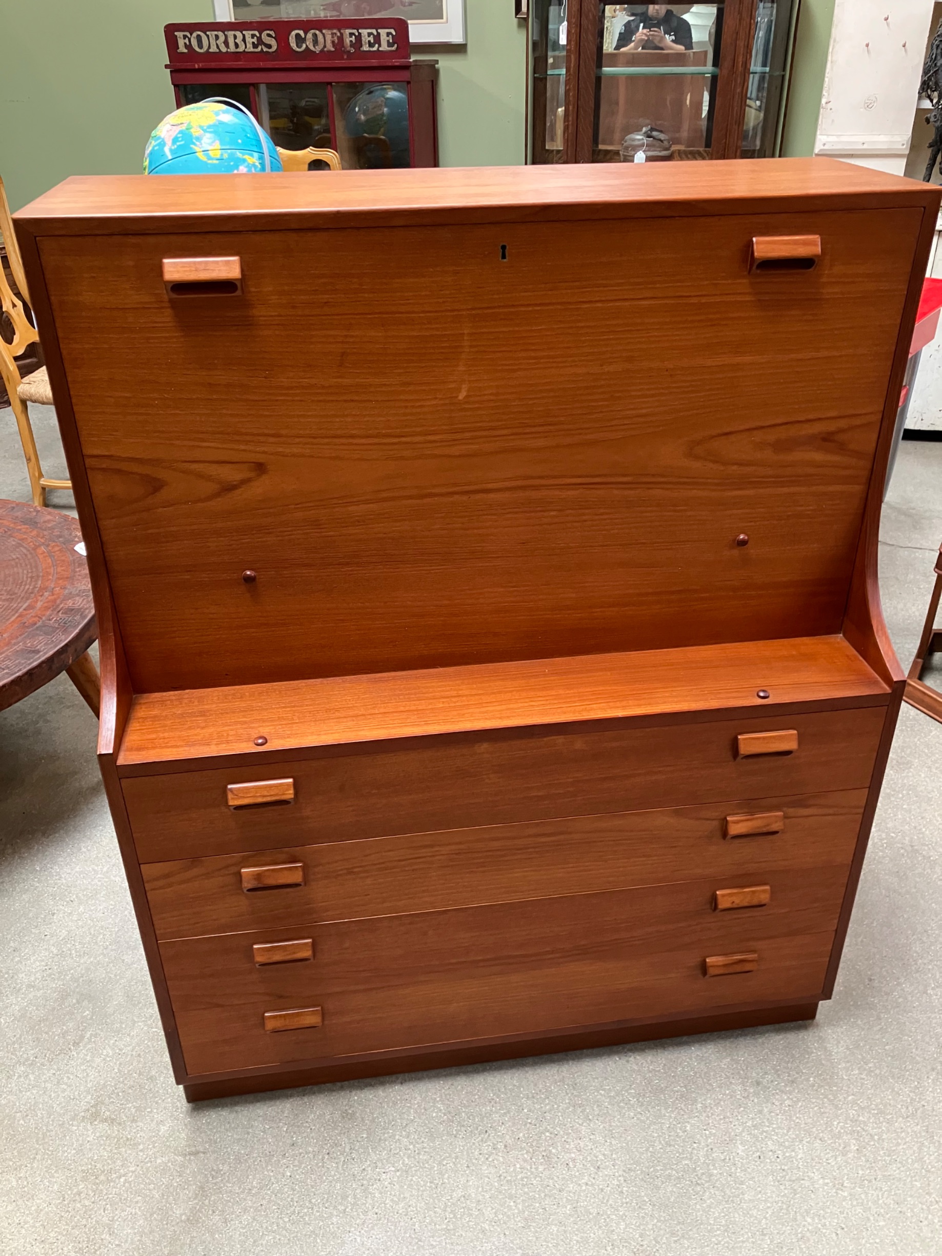 Danish Mid-Century Modern Teak Secretary Desk