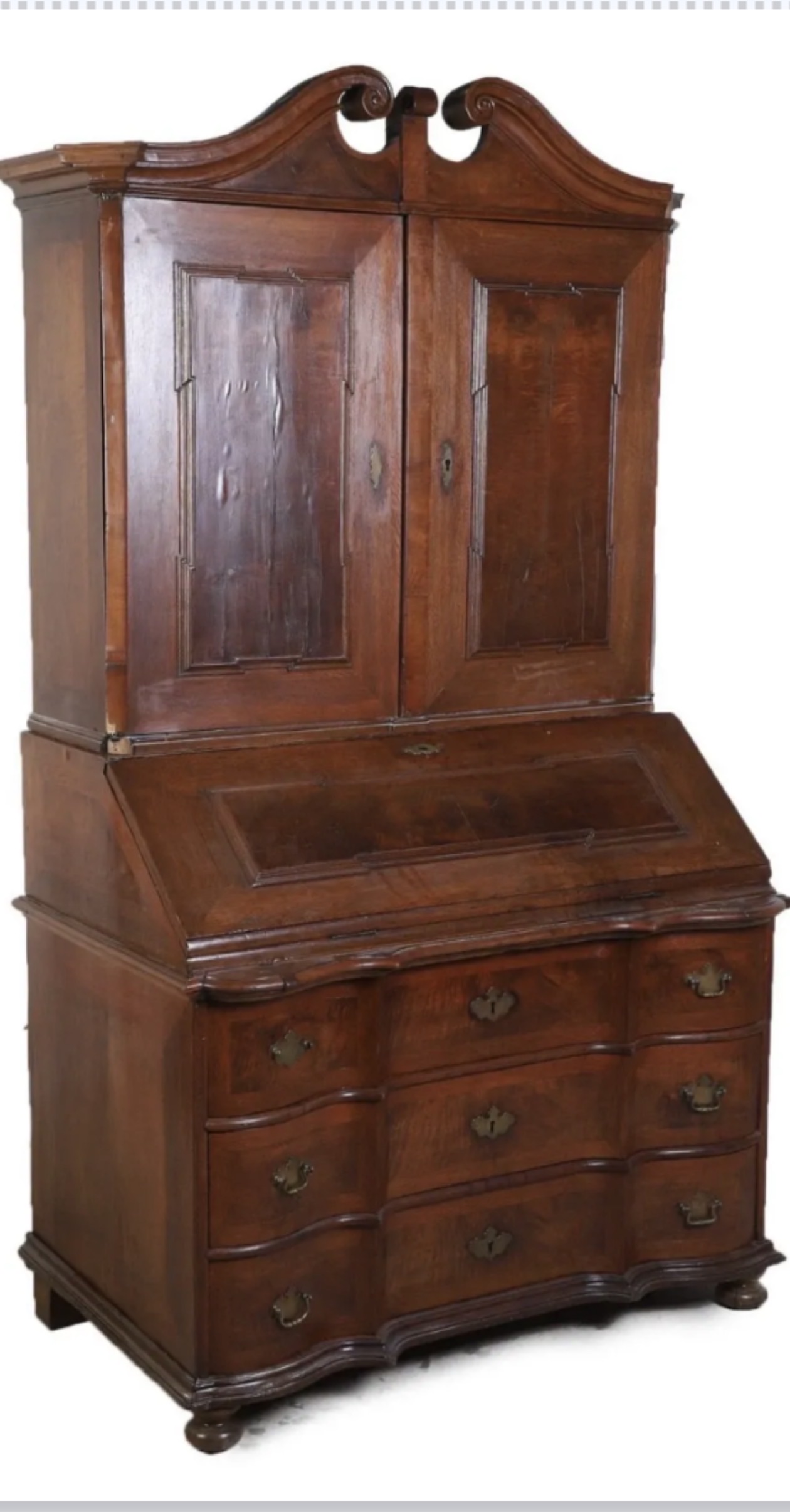 American Chippendale Period Mahogany Secretary Desk