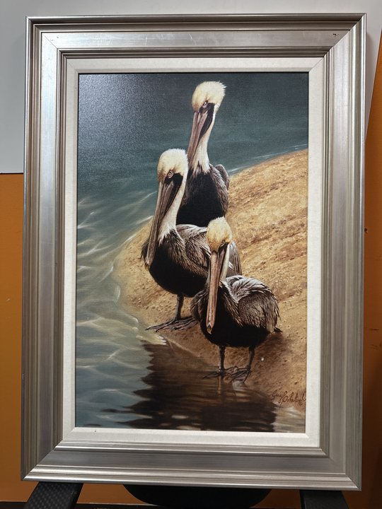 Guy Coheleach, "Three Bills" (Brown Pelicans)