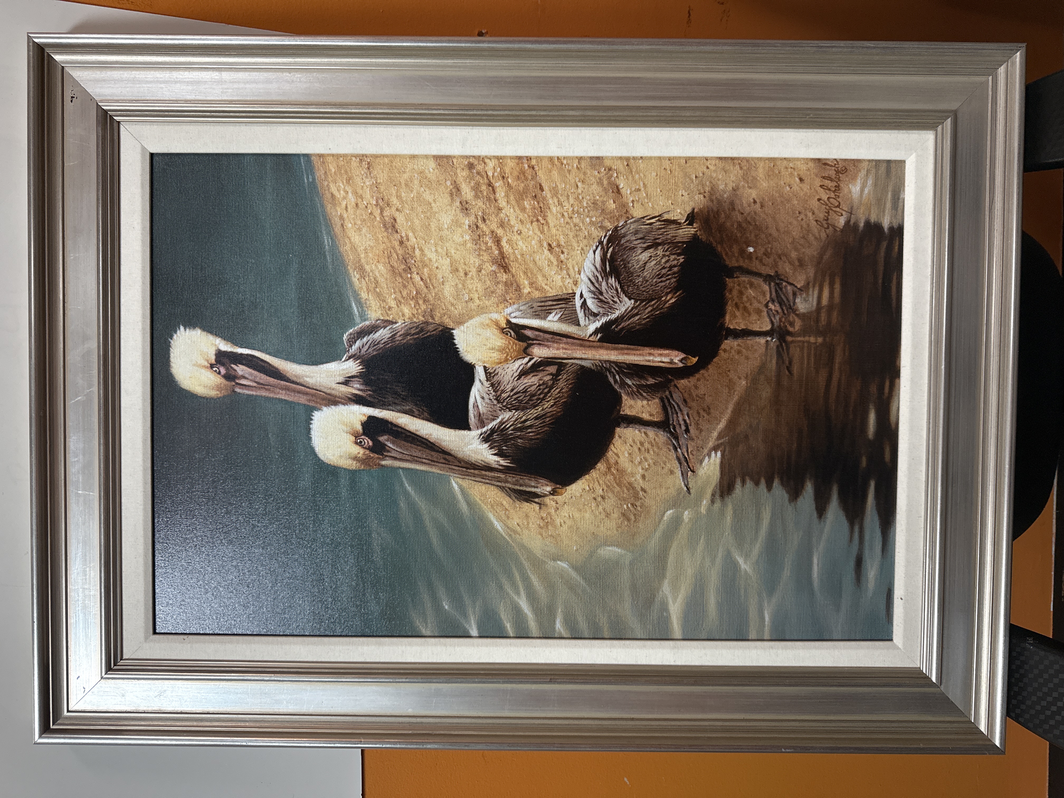 Guy Coheleach, "Three Bills" (Brown Pelicans)