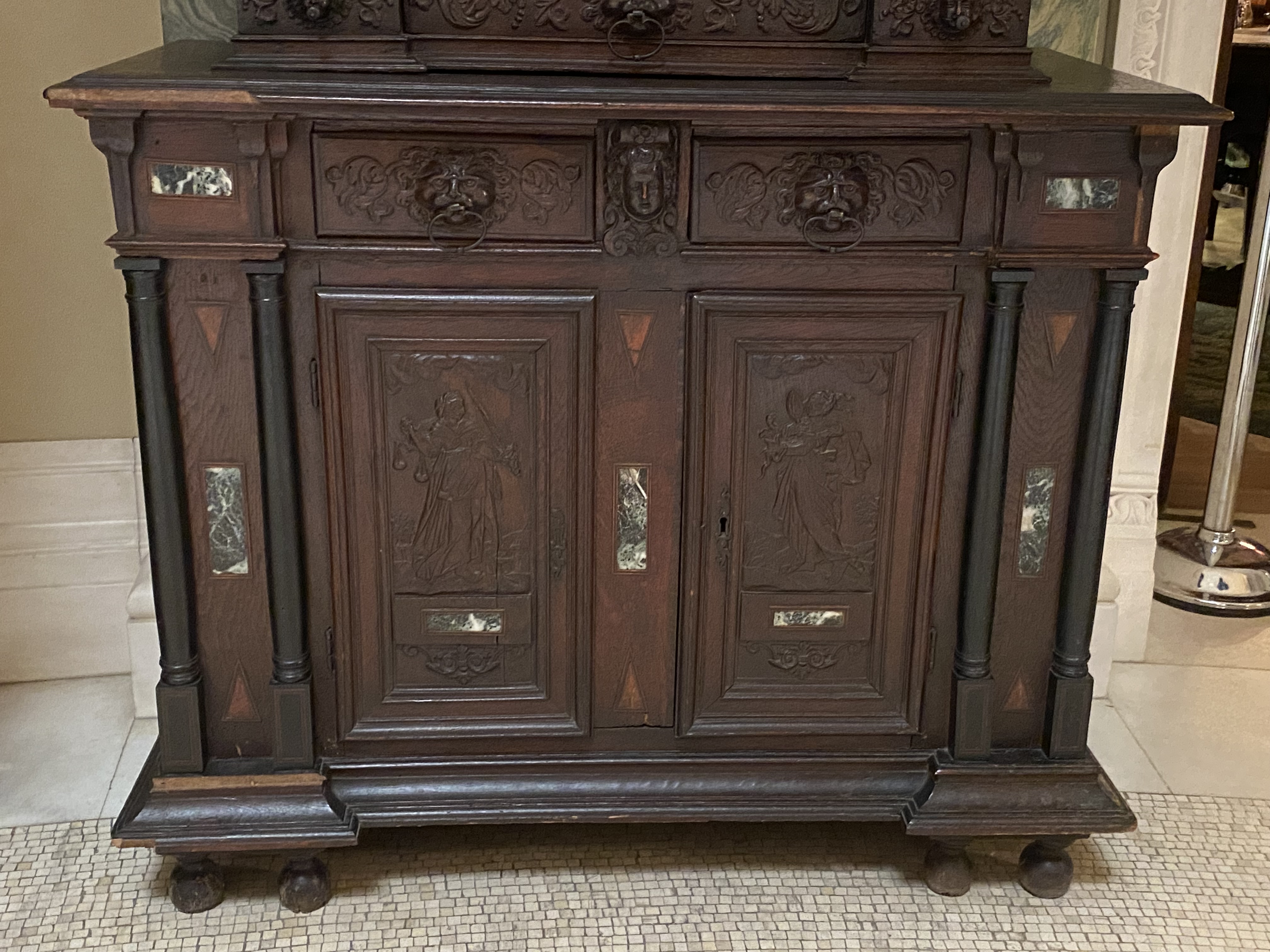 Jacobean Revival Oak Cabinet thumbnail 3
