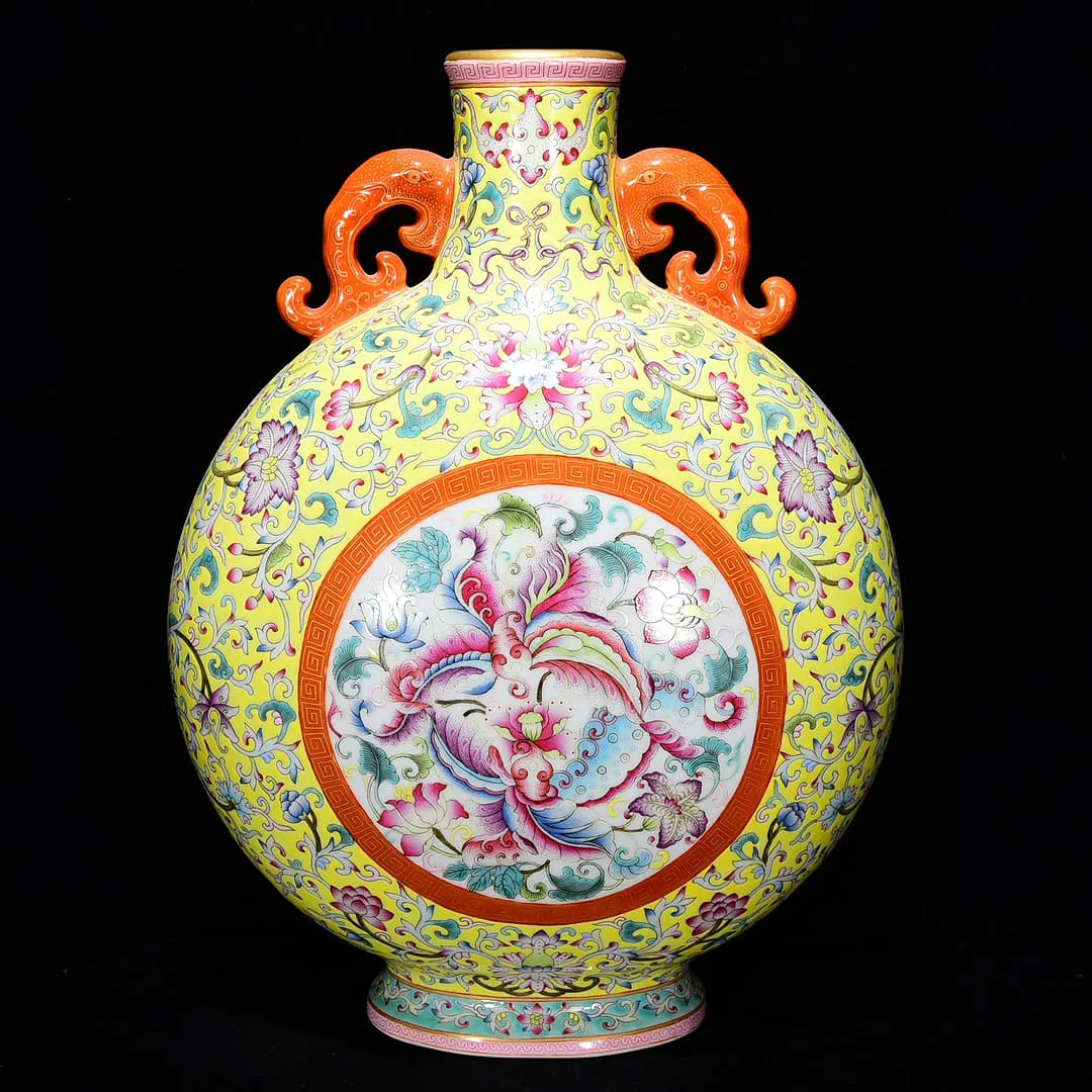 Chinese Famille Rose Style Porcelain Moon Flask thumbnail 6