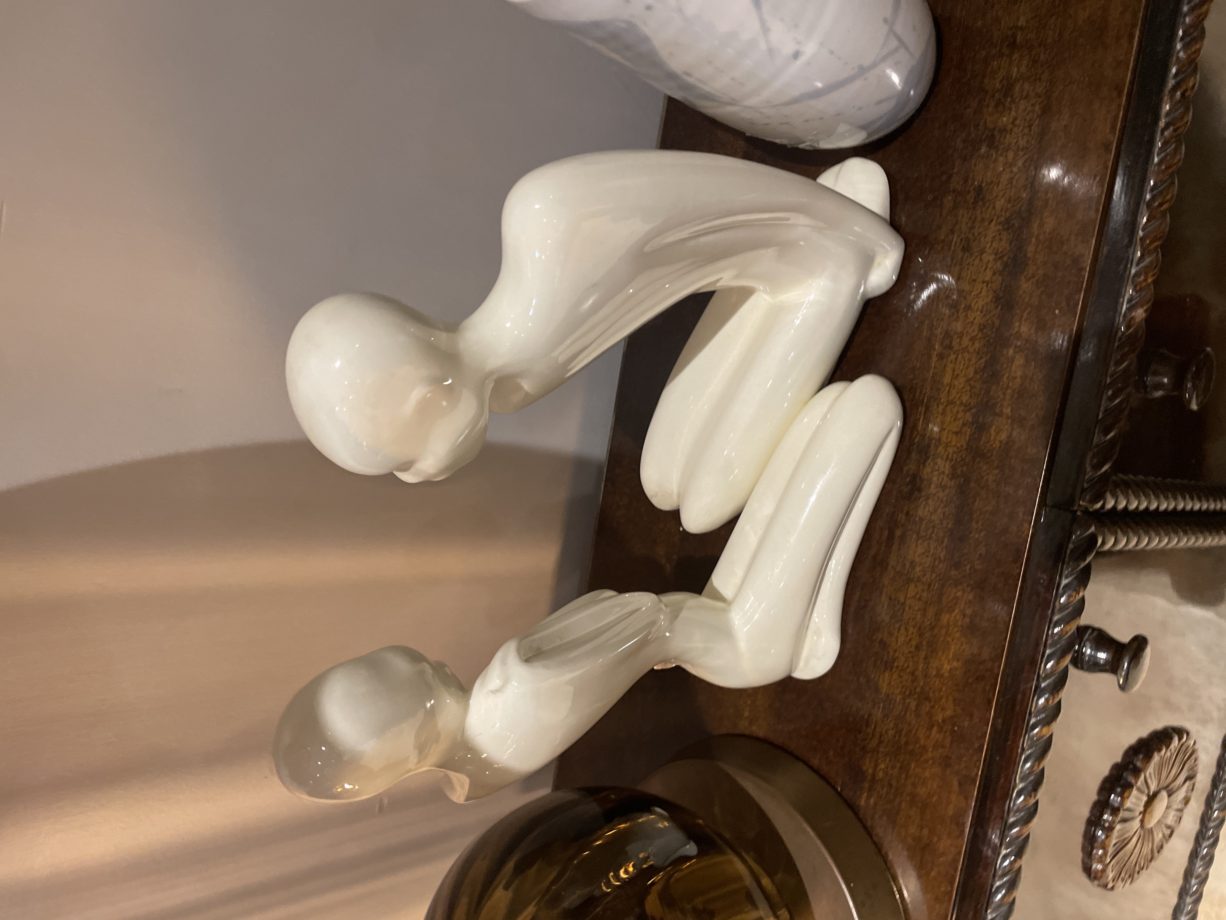Mid-Century Modern Porcelain Abstract Couple Figures