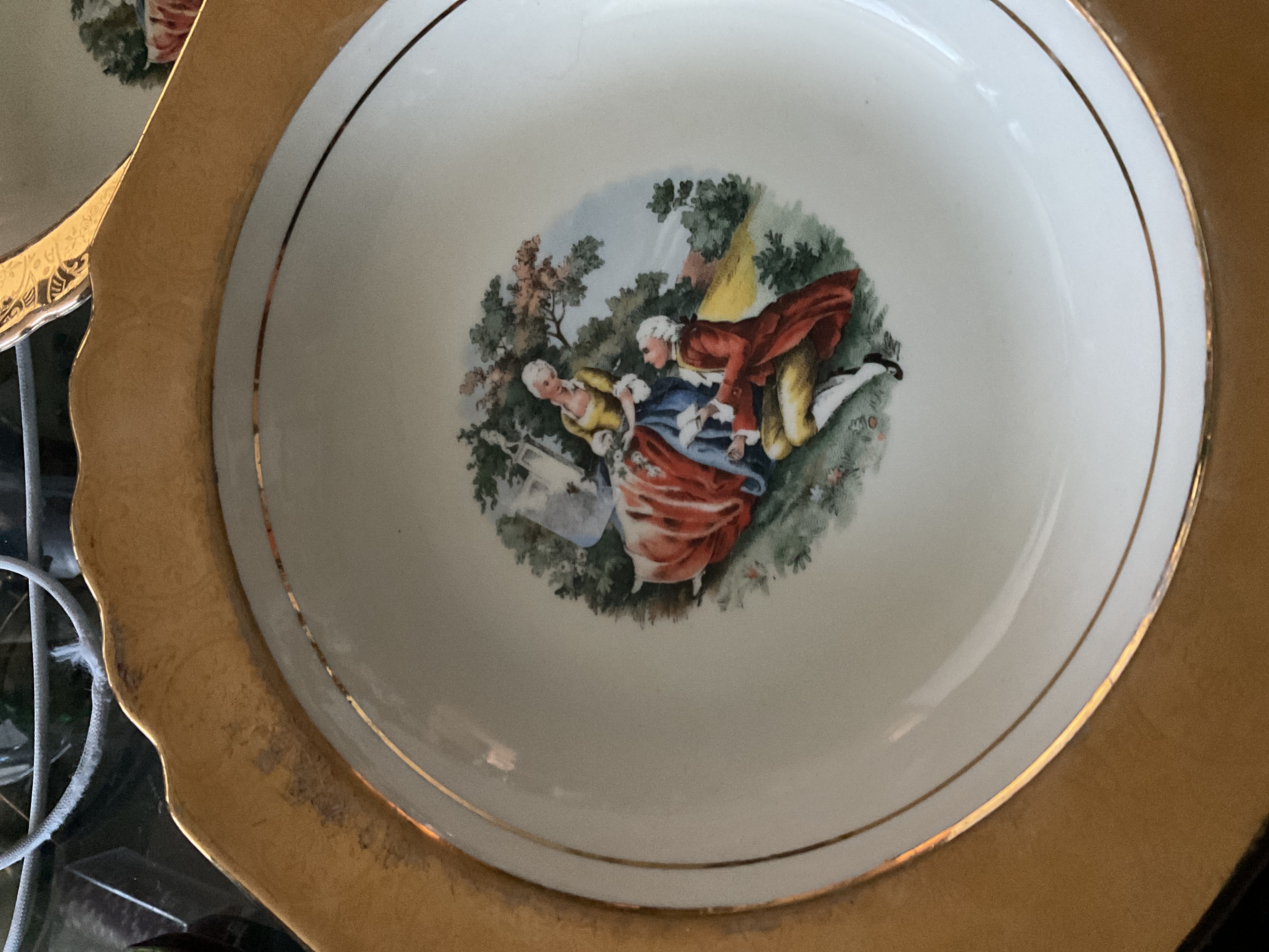 Rococo Revival Gilt Porcelain Plate