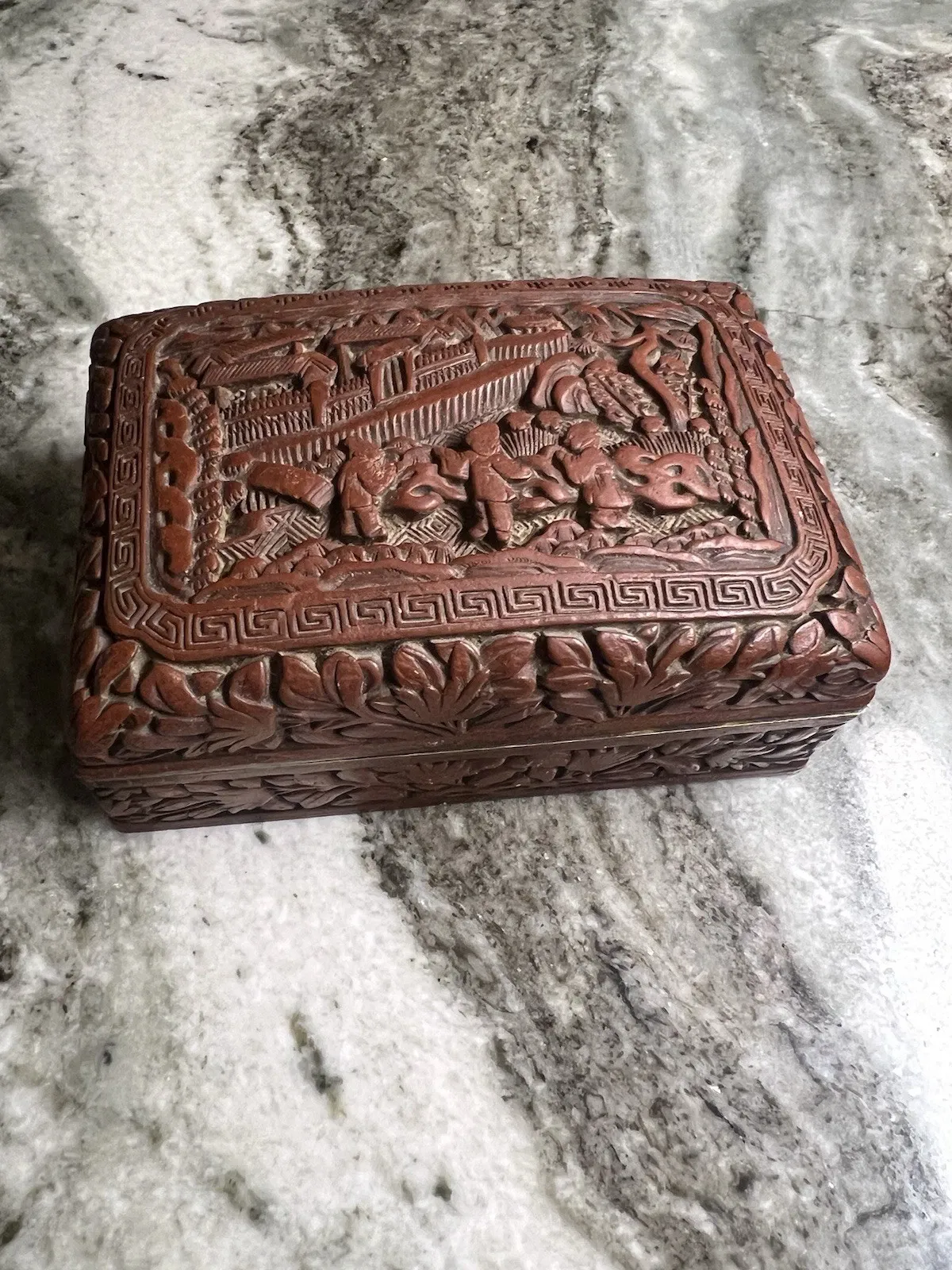 Chinese Cinnabar Style Resin Box