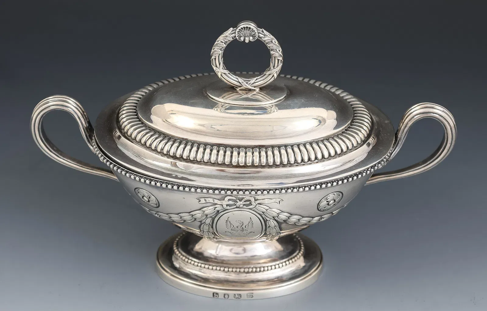 English George III Sterling Silver Covered Two-Handled Tureen, London 1777–1778 thumbnail 4