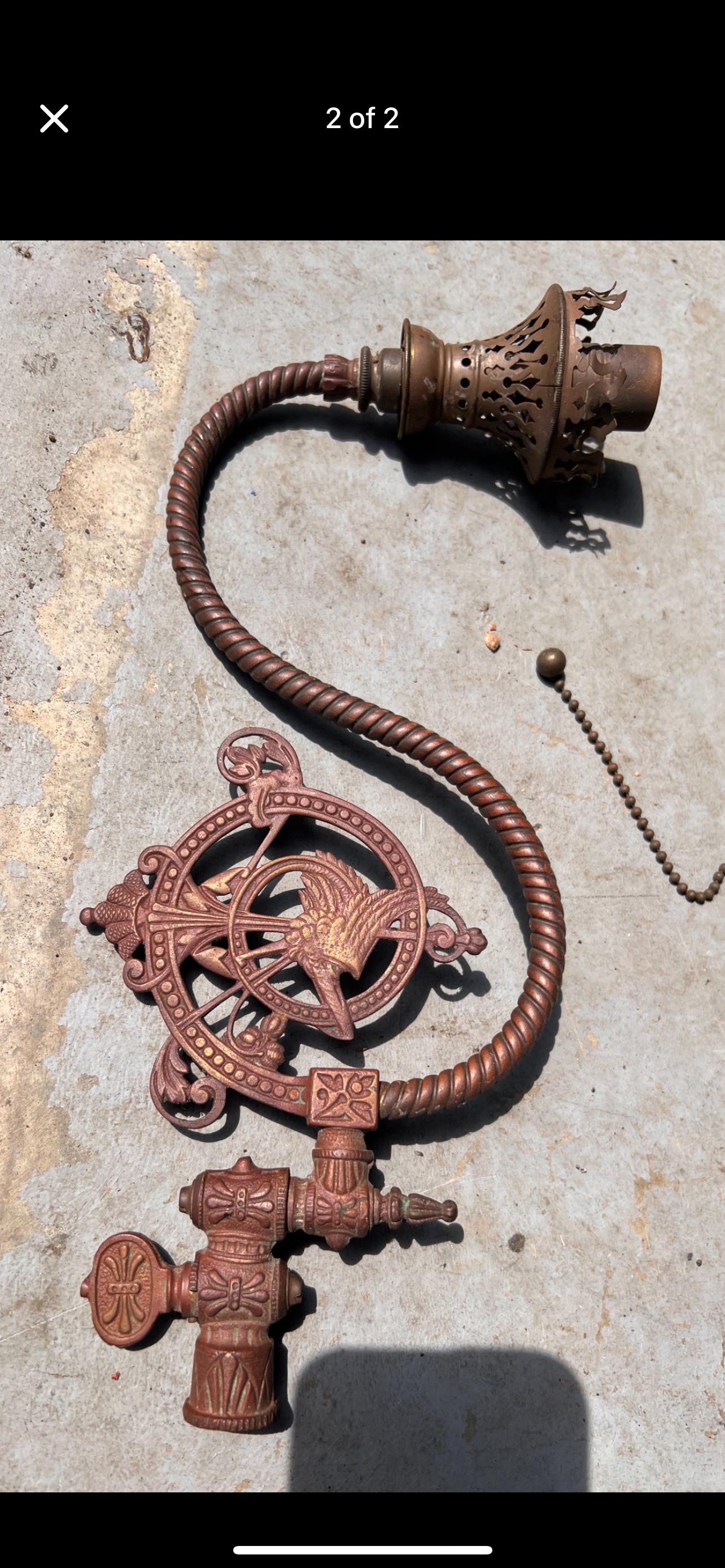 Victorian Revival Cast Iron Wall Sconce Light Fixture