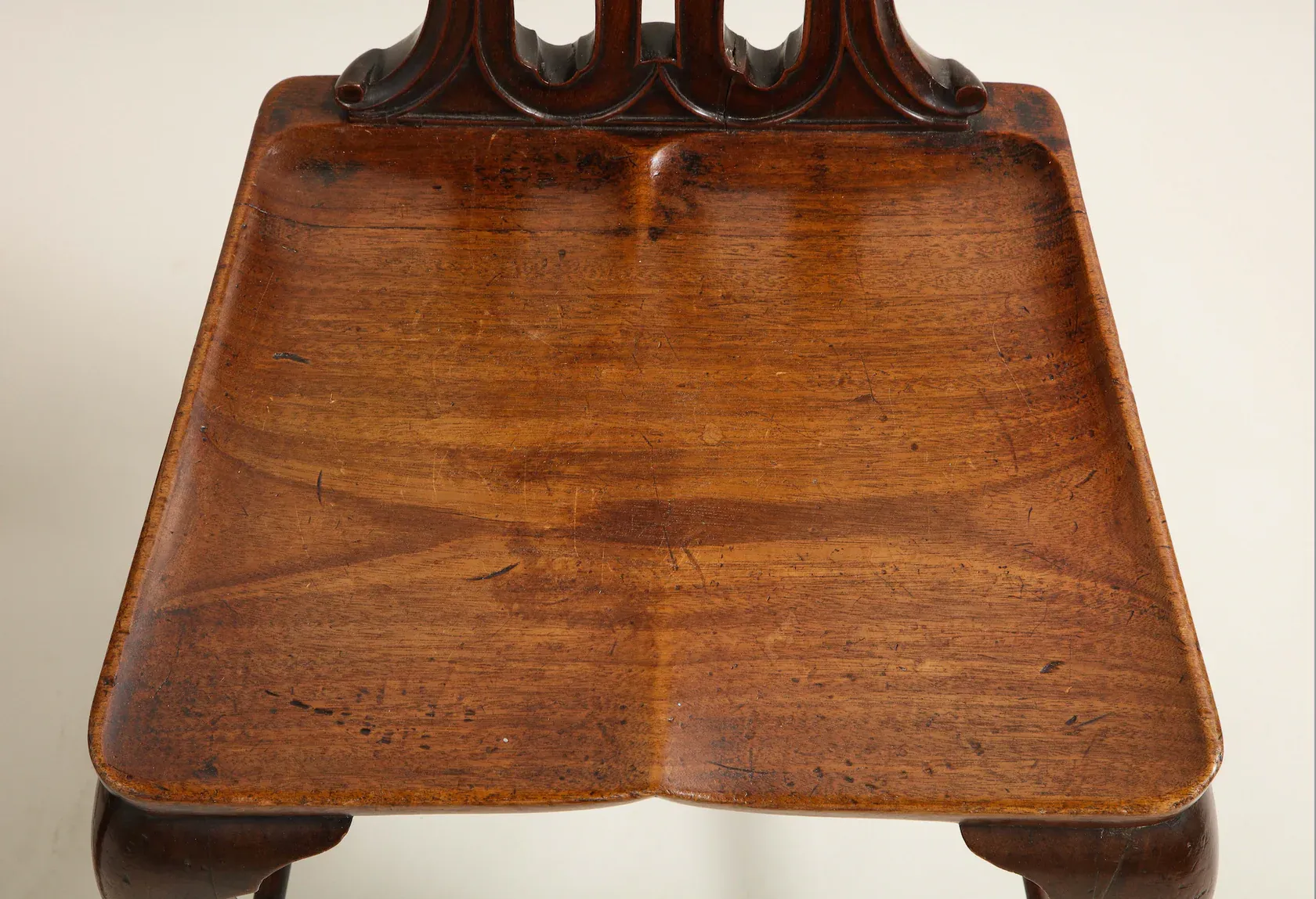 Pair of Late George II Period Carved Mahogany Hall Chairs thumbnail 5