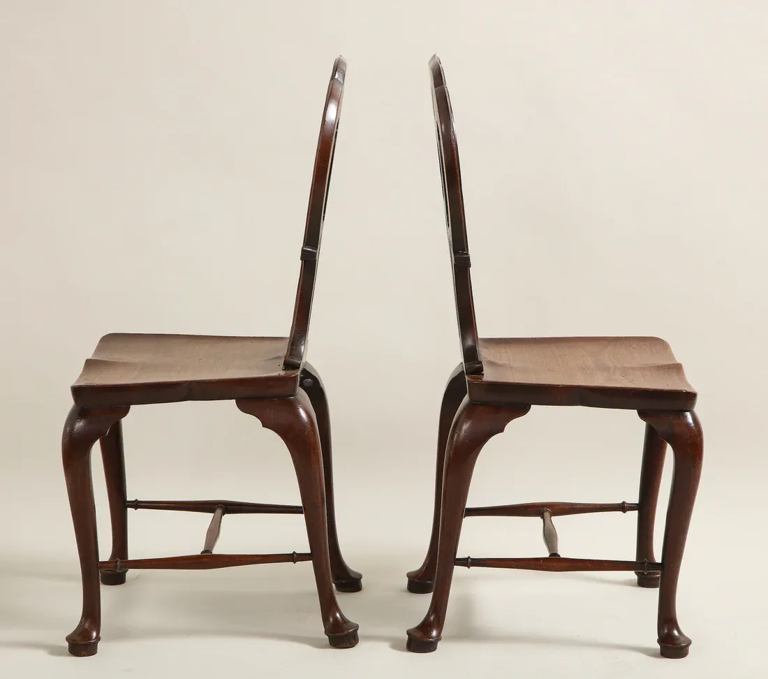 Pair of Late George II Period Carved Mahogany Hall Chairs thumbnail 6