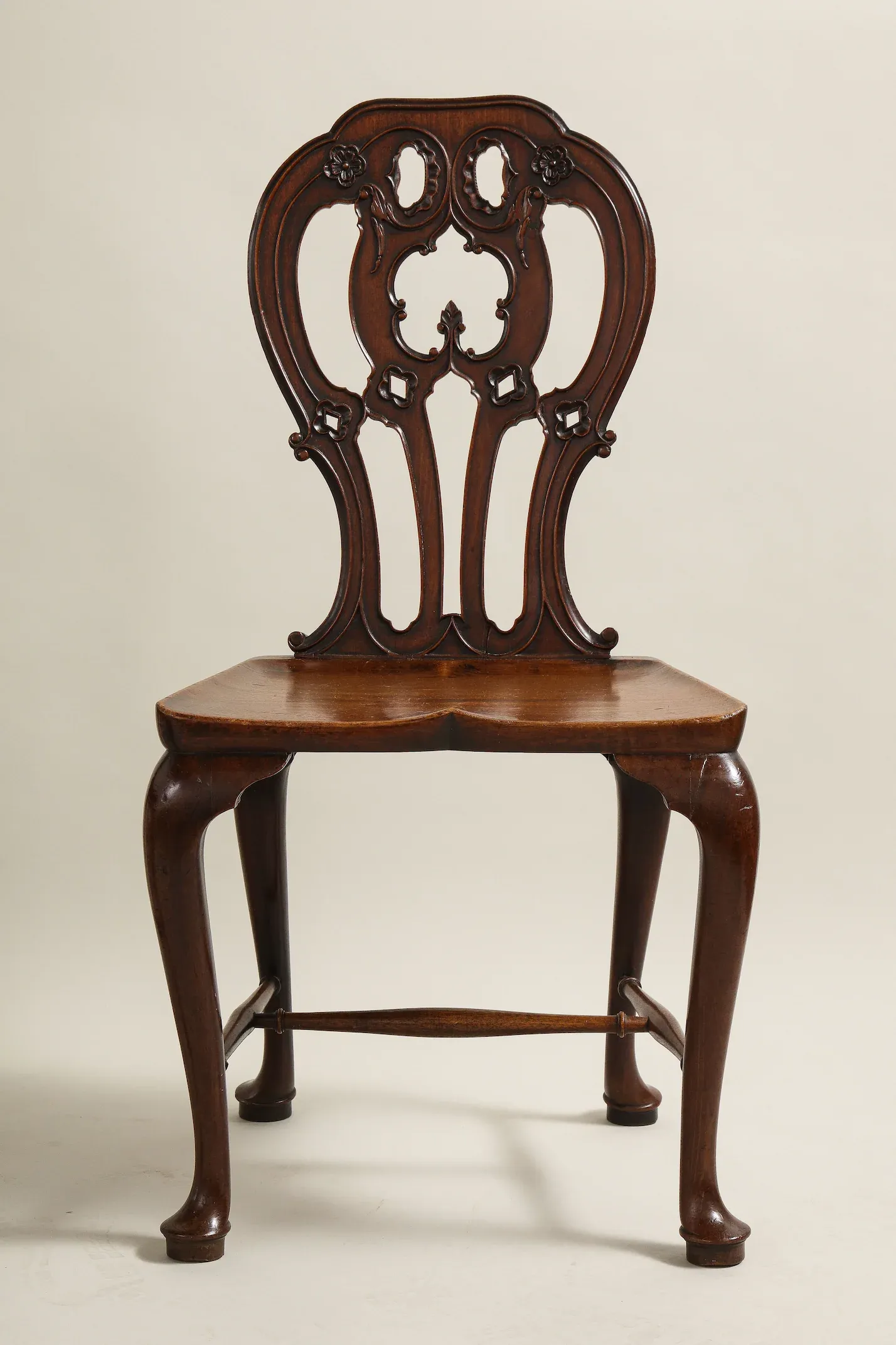 Pair of Late George II Period Carved Mahogany Hall Chairs thumbnail 7