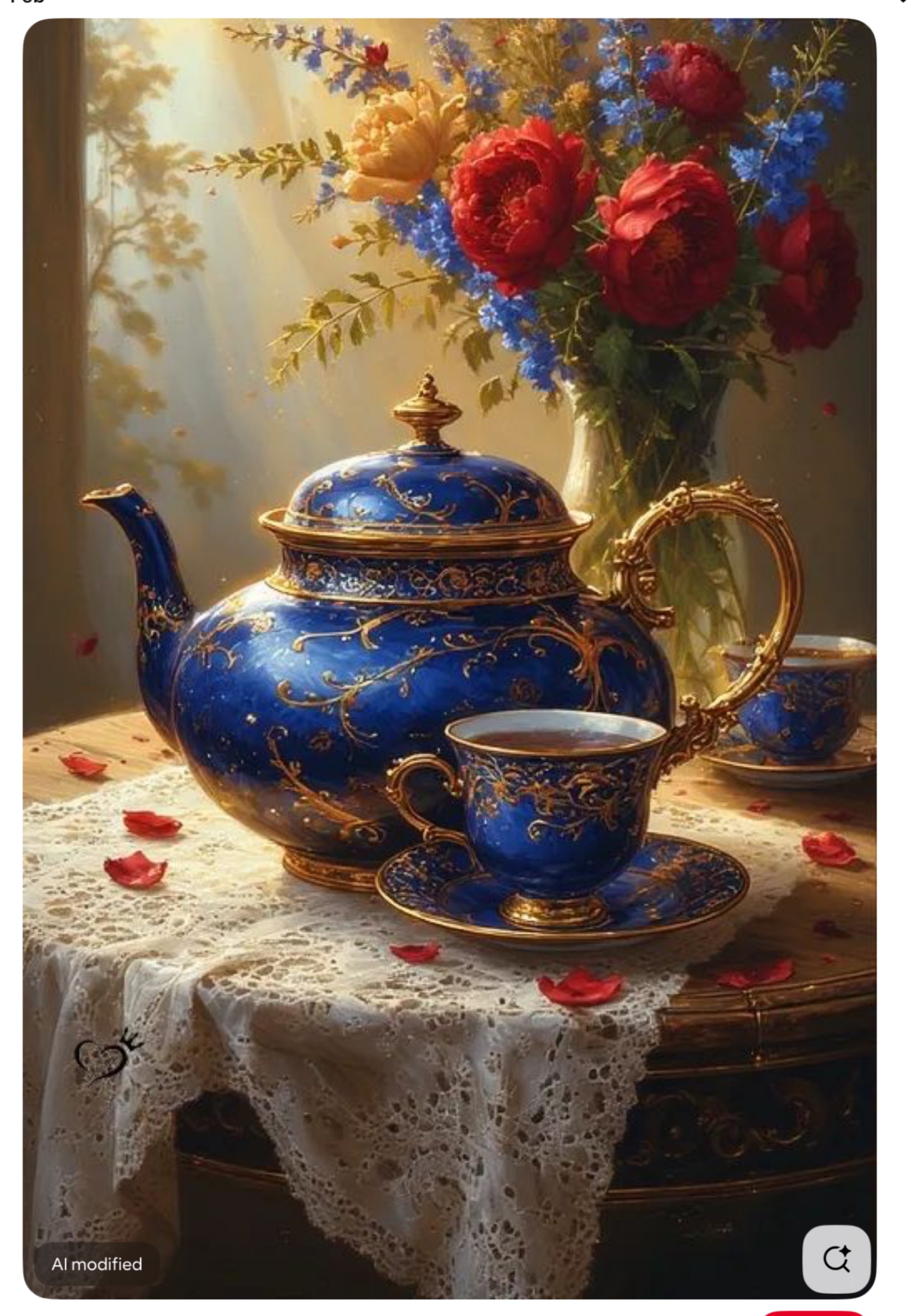 Modern Digital Artwork of Tea Set