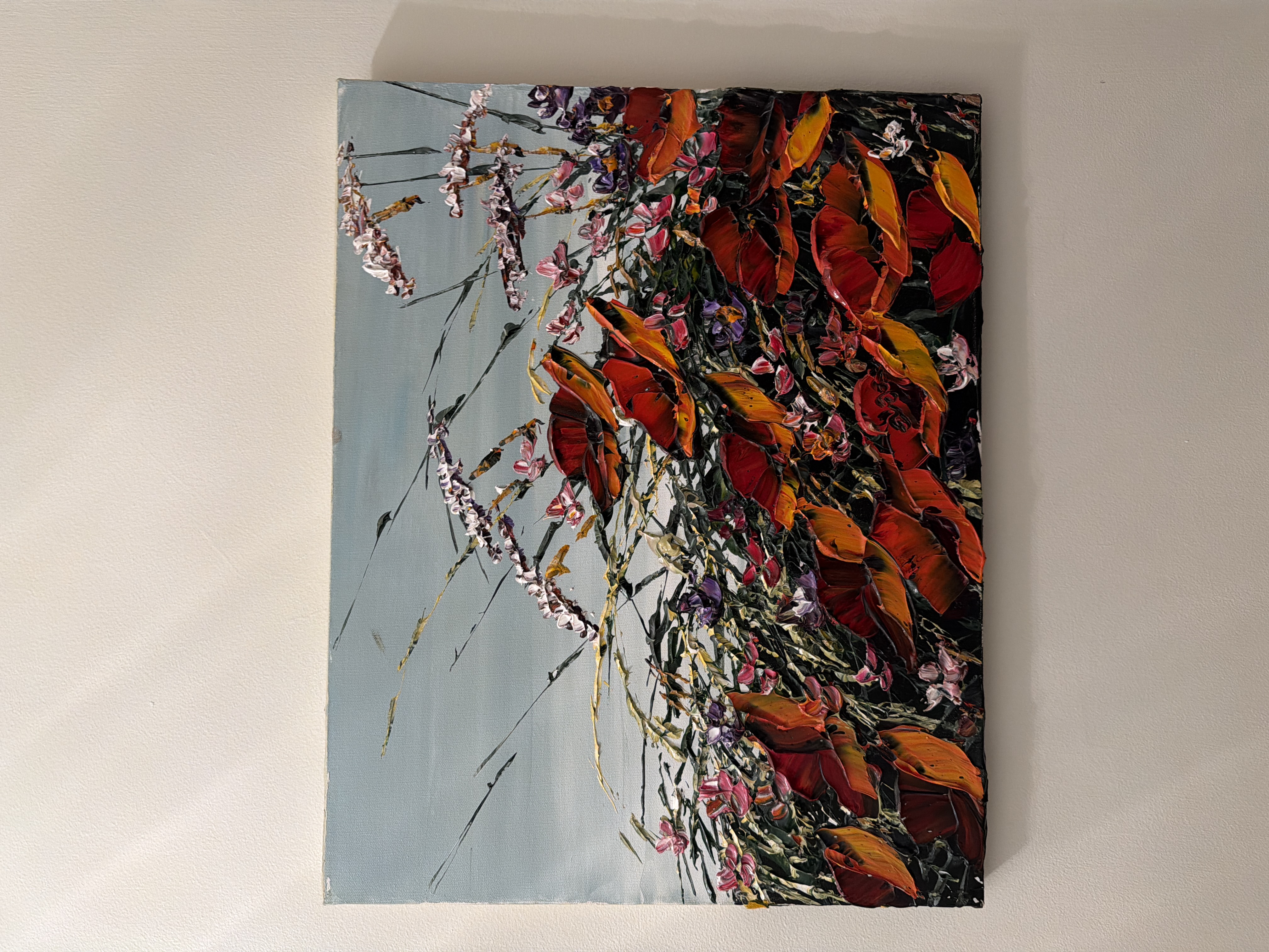 Contemporary Floral Oil Painting on Canvas
