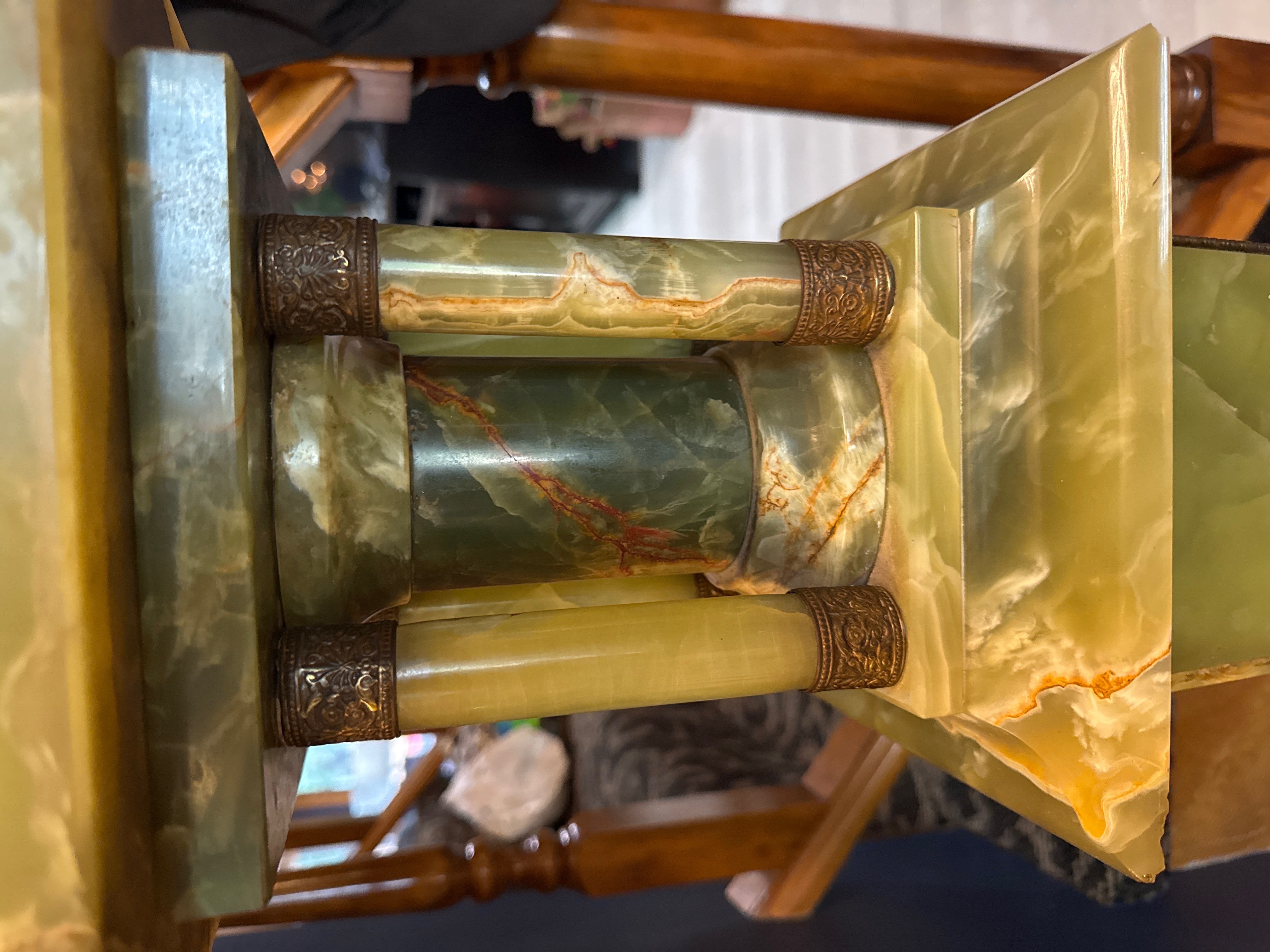 French Neoclassical Onyx and Ormolu Pedestal