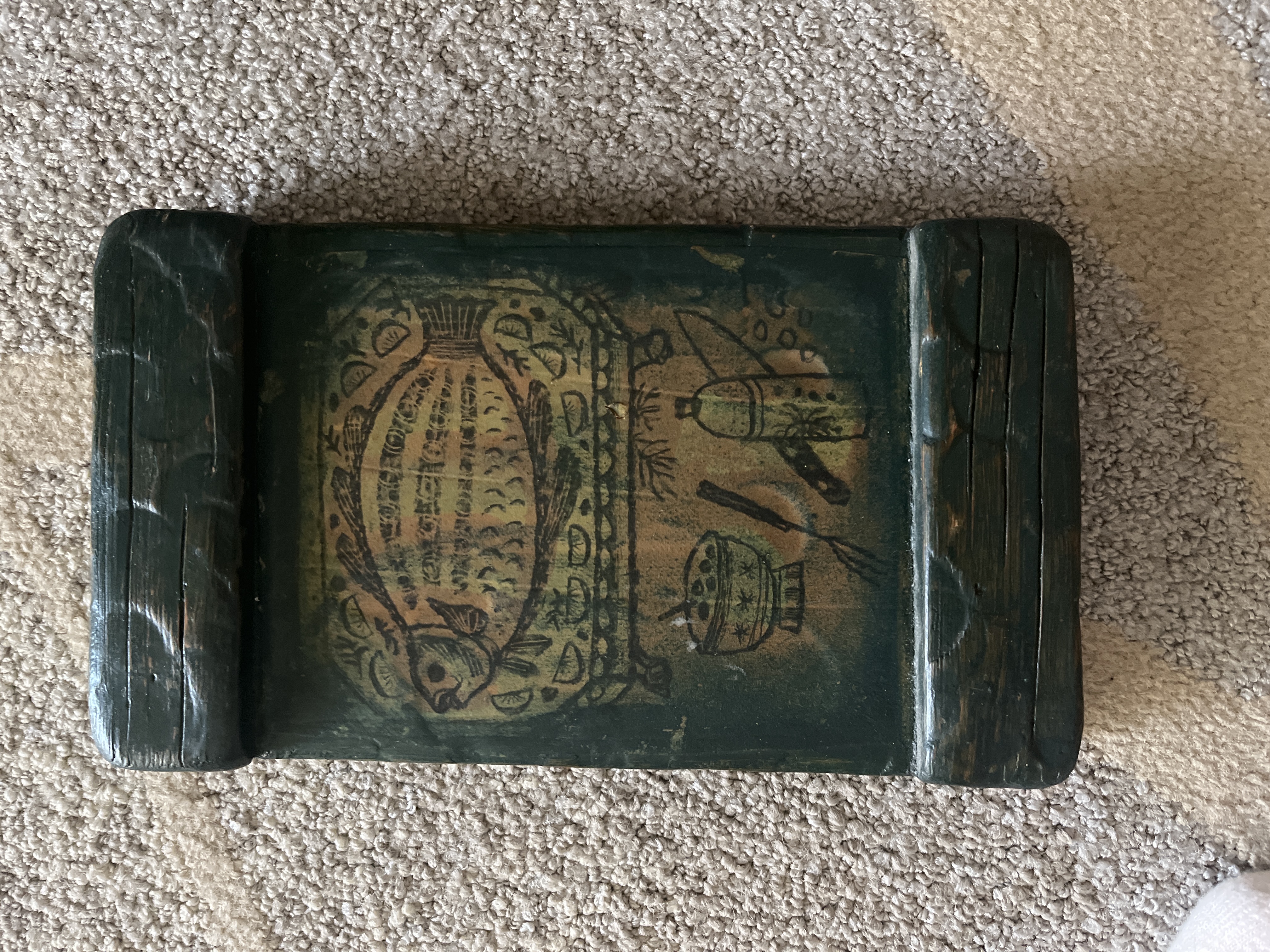 American Folk Art Painted Pine Book or Tablet Holder
