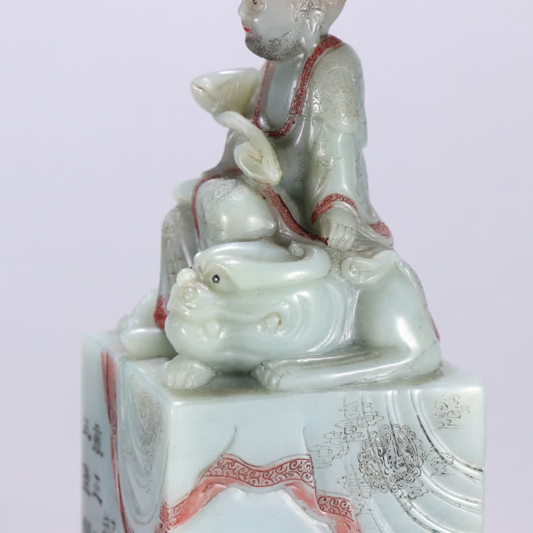 Qing Dynasty Shoushan Stone Luohan Dynasty Seal thumbnail 5