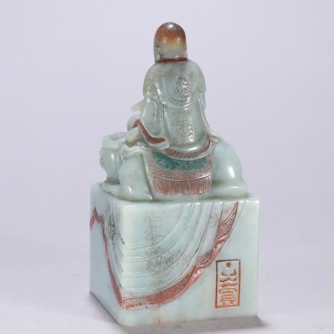 Qing Dynasty Shoushan Stone Luohan Dynasty Seal thumbnail 6