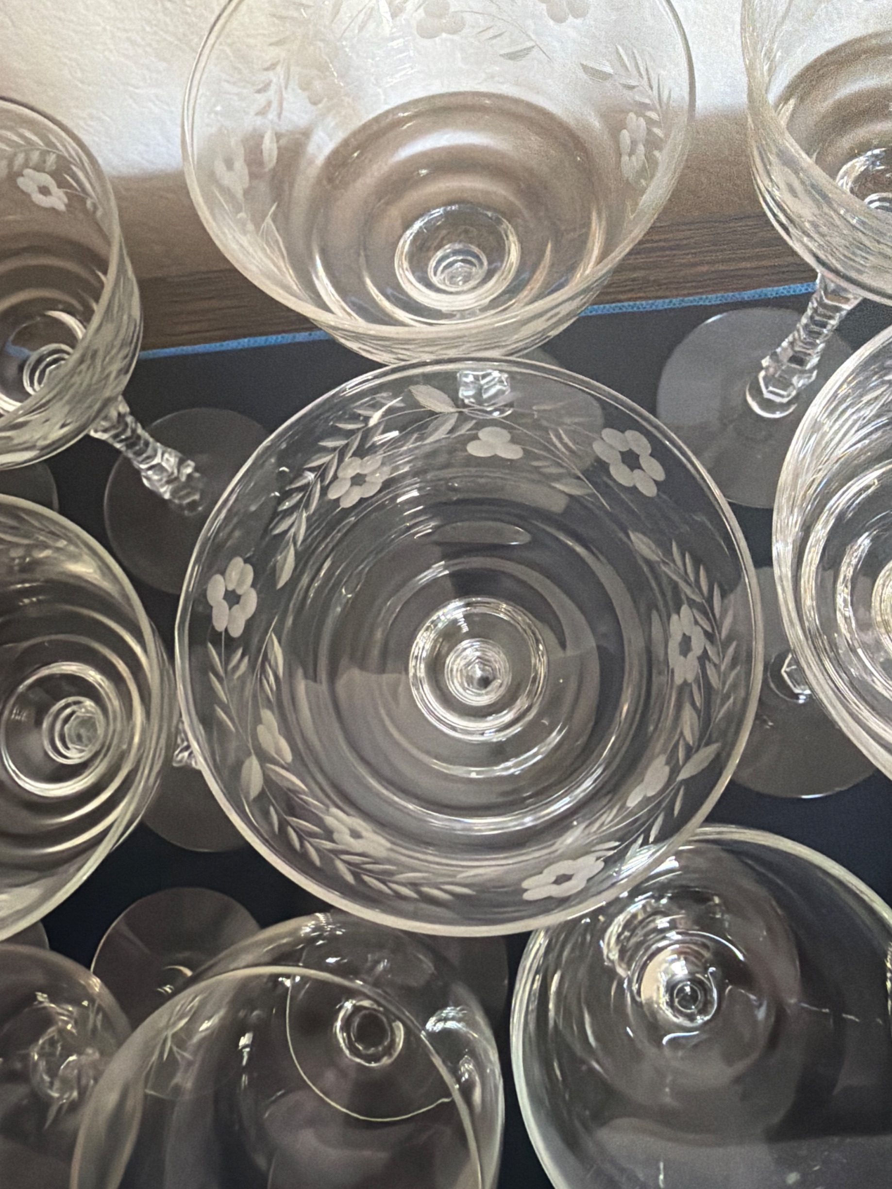 Fostoria 'Navarre' Pattern Etched Crystal Sherbet Glasses thumbnail 2