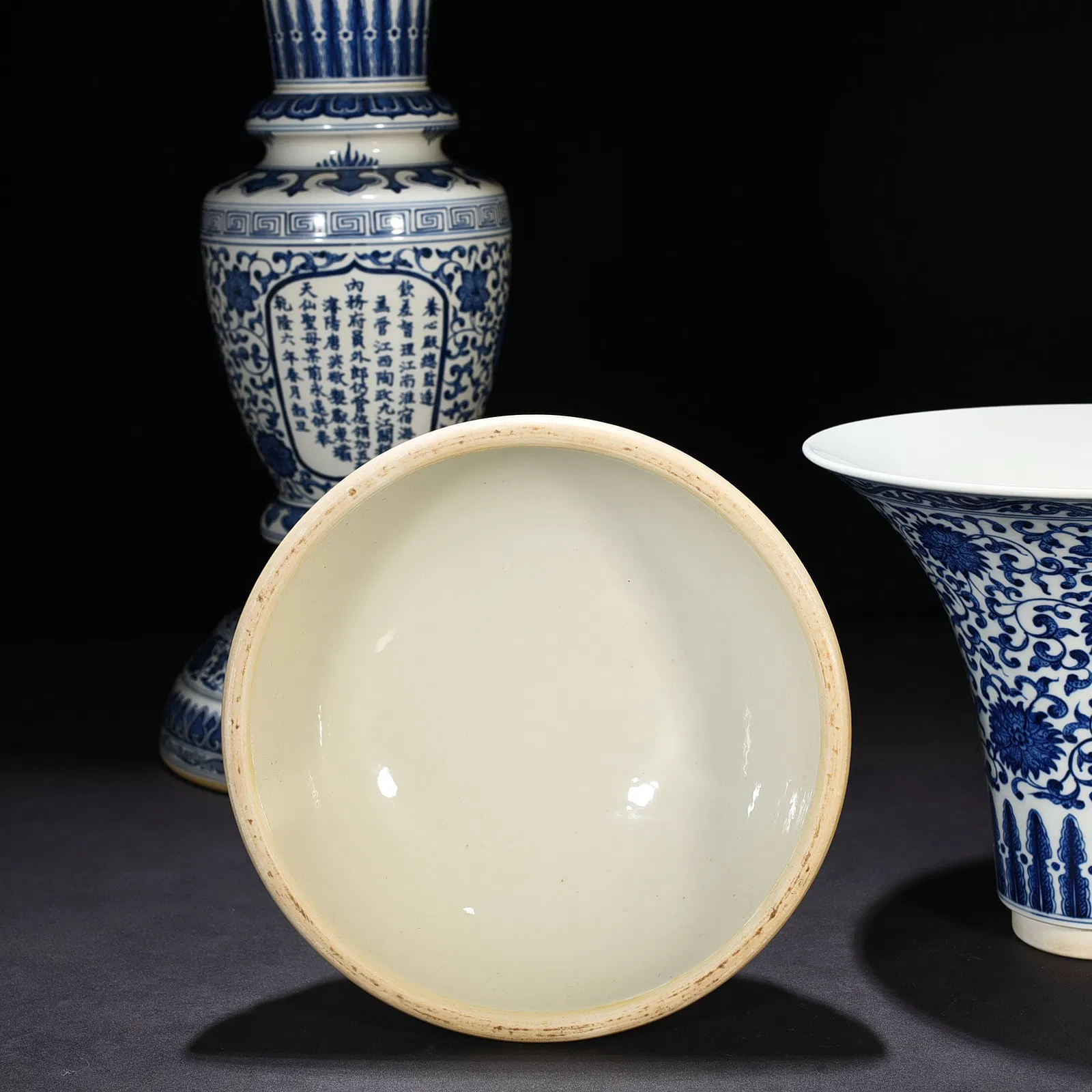 Qing Style Blue and White Porcelain Vases thumbnail 2