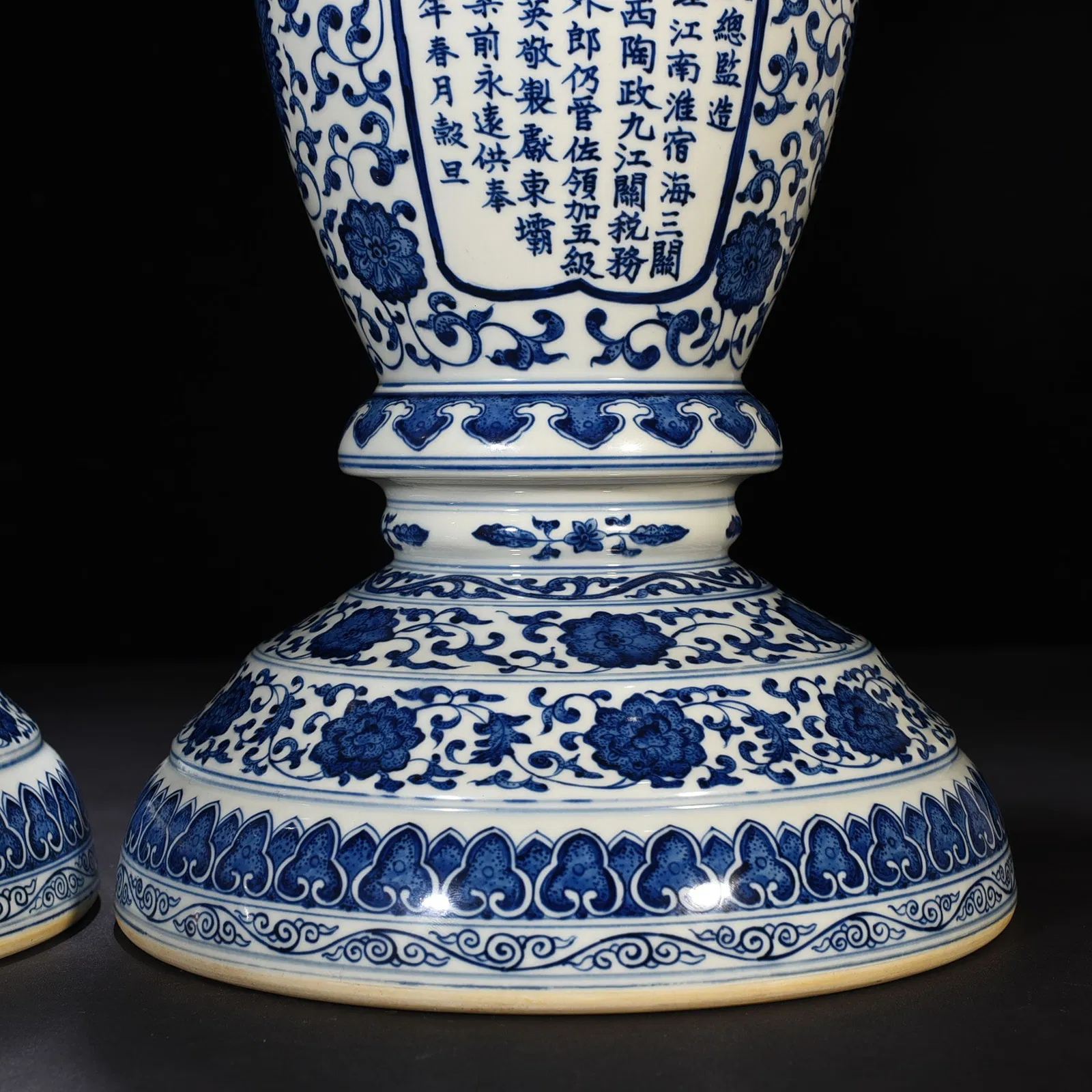 Qing Style Blue and White Porcelain Vases thumbnail 4