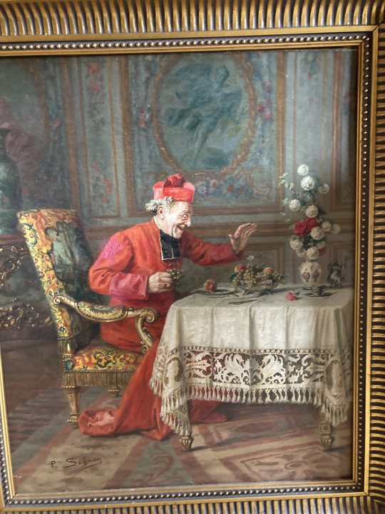 Late 19th/Early 20th Century Academic Style Oil Painting of a Cardinal by Paul Schaan