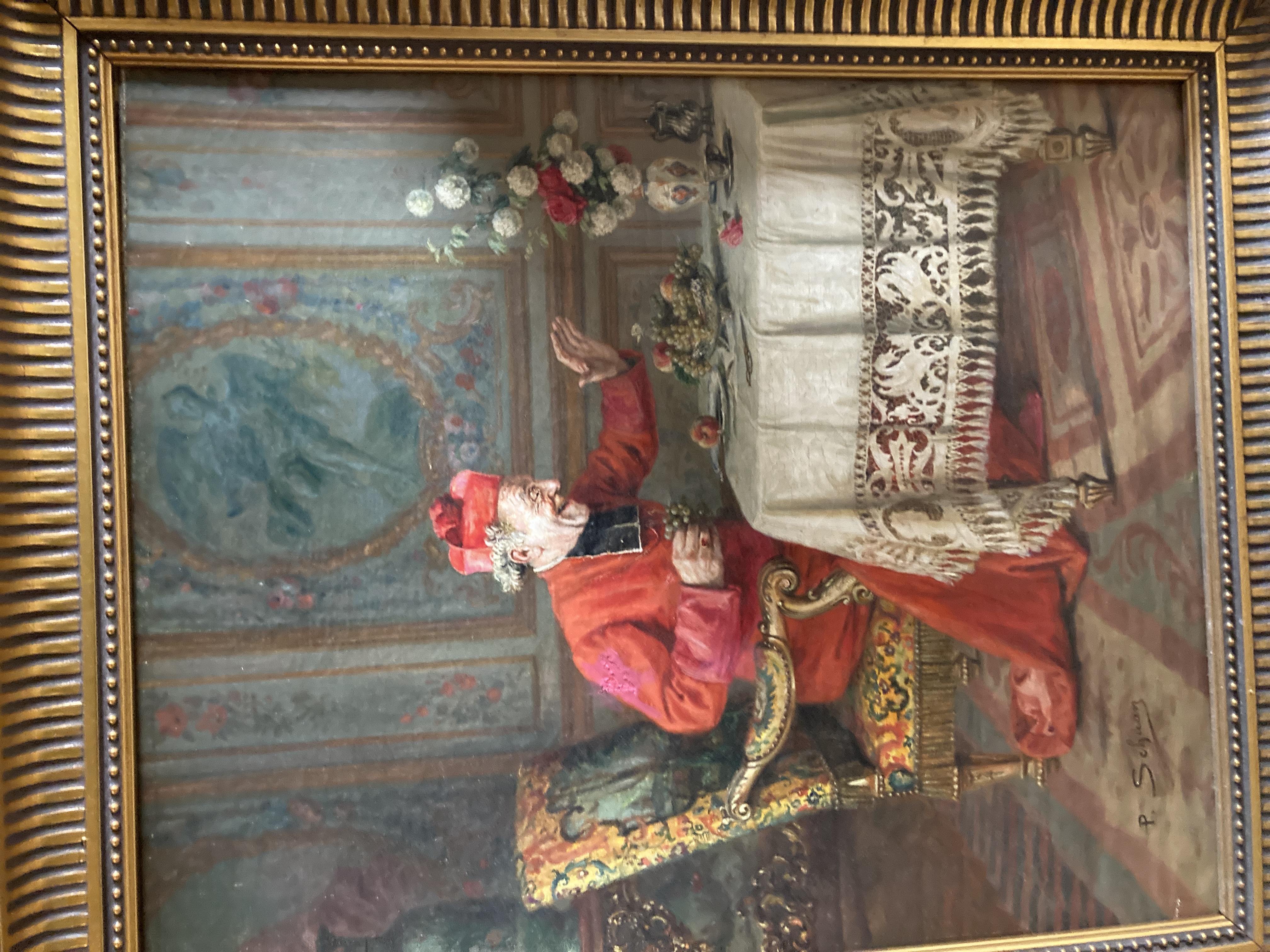 Late 19th/Early 20th Century Academic Style Oil Painting of a Cardinal by Paul Schaan