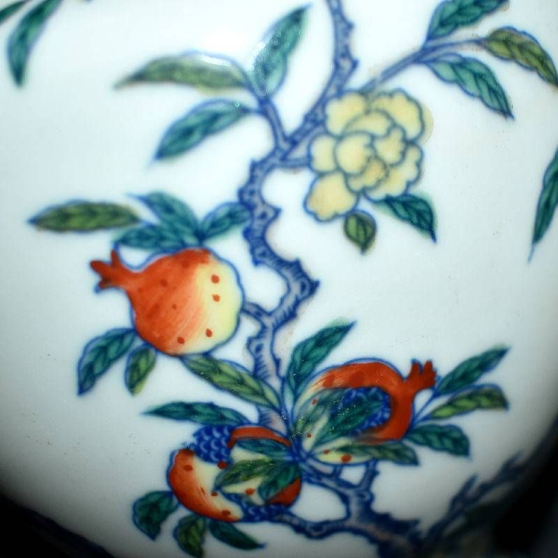 Qing Yongzheng Style Doucai Porcelain Vase with Pomegranate Motif thumbnail 2