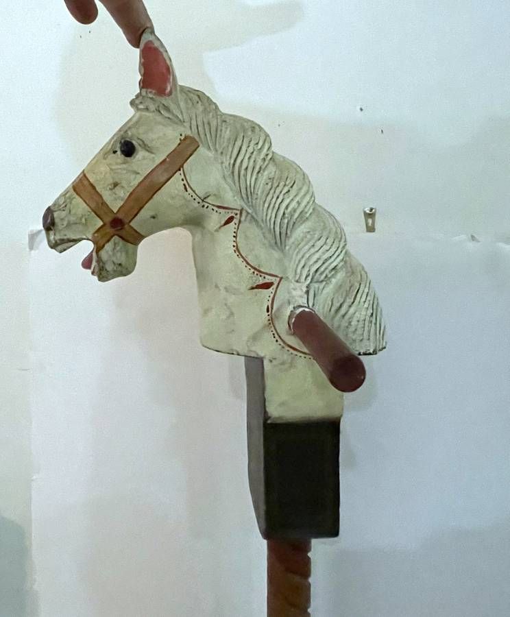 Folk Art Painted Wooden Horse Scooter thumbnail 3