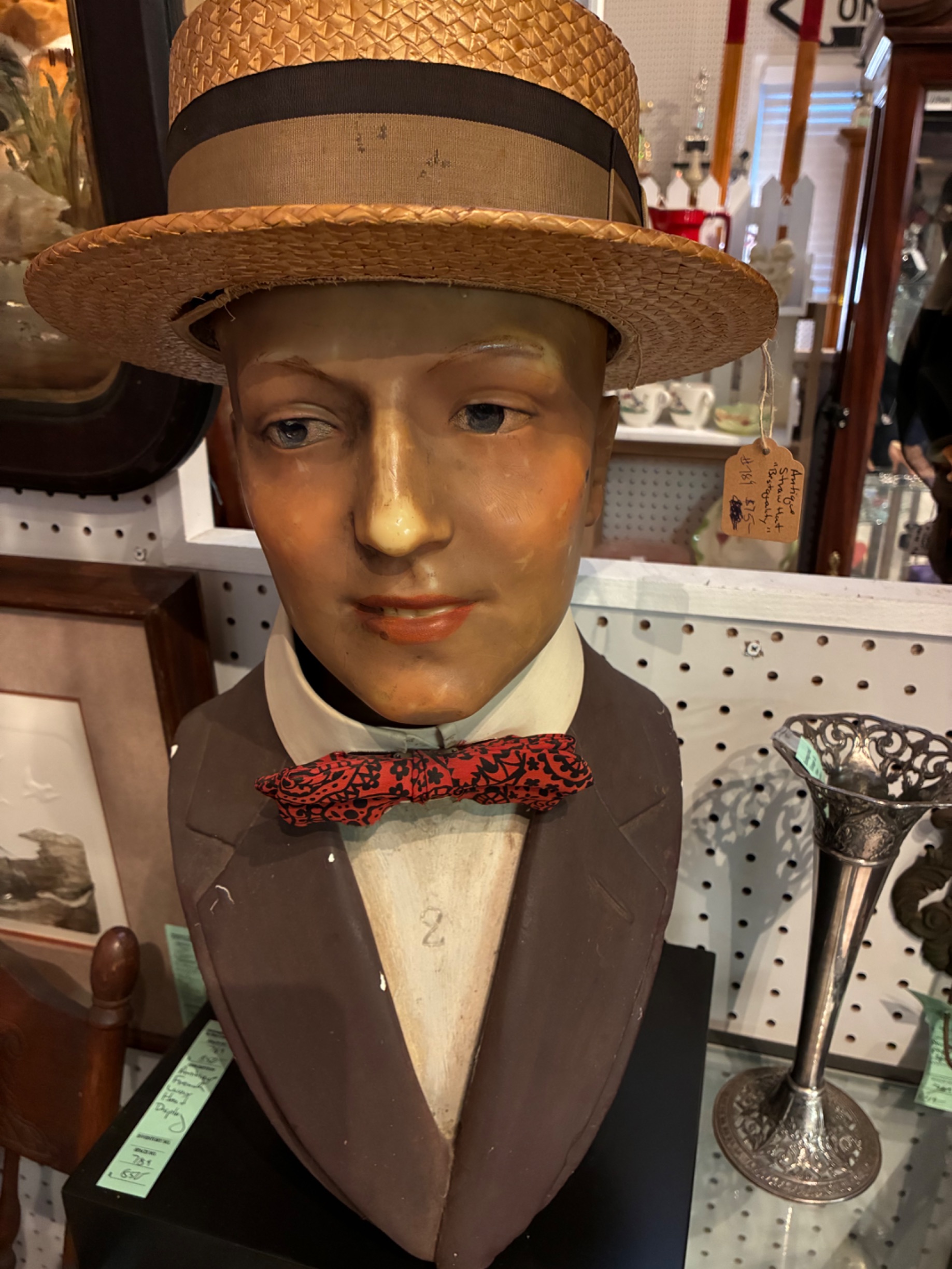 Antique French Wax Head Display