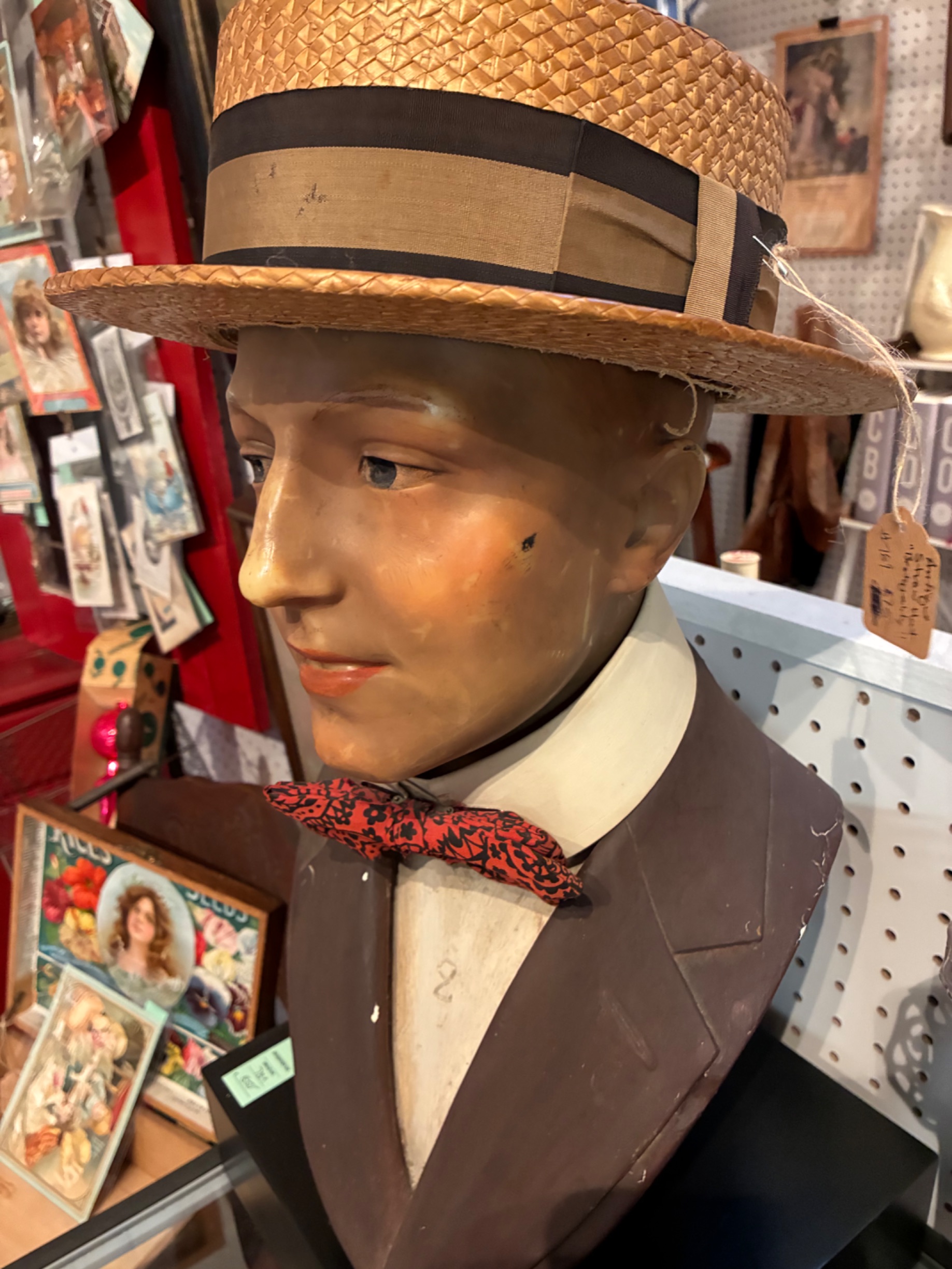 Antique French Wax Head Display thumbnail 2