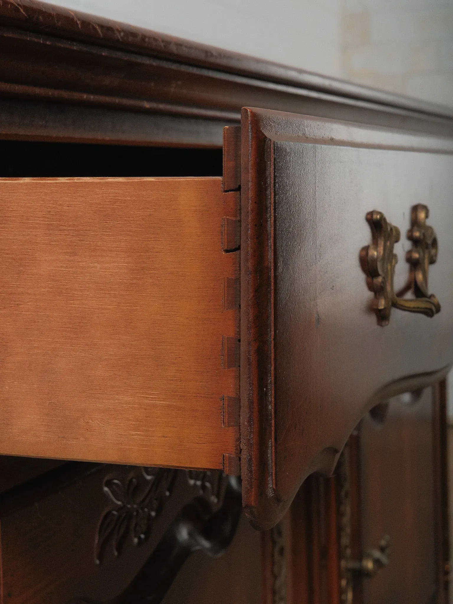 French Provincial Louis XV Style Walnut Sideboard thumbnail 5