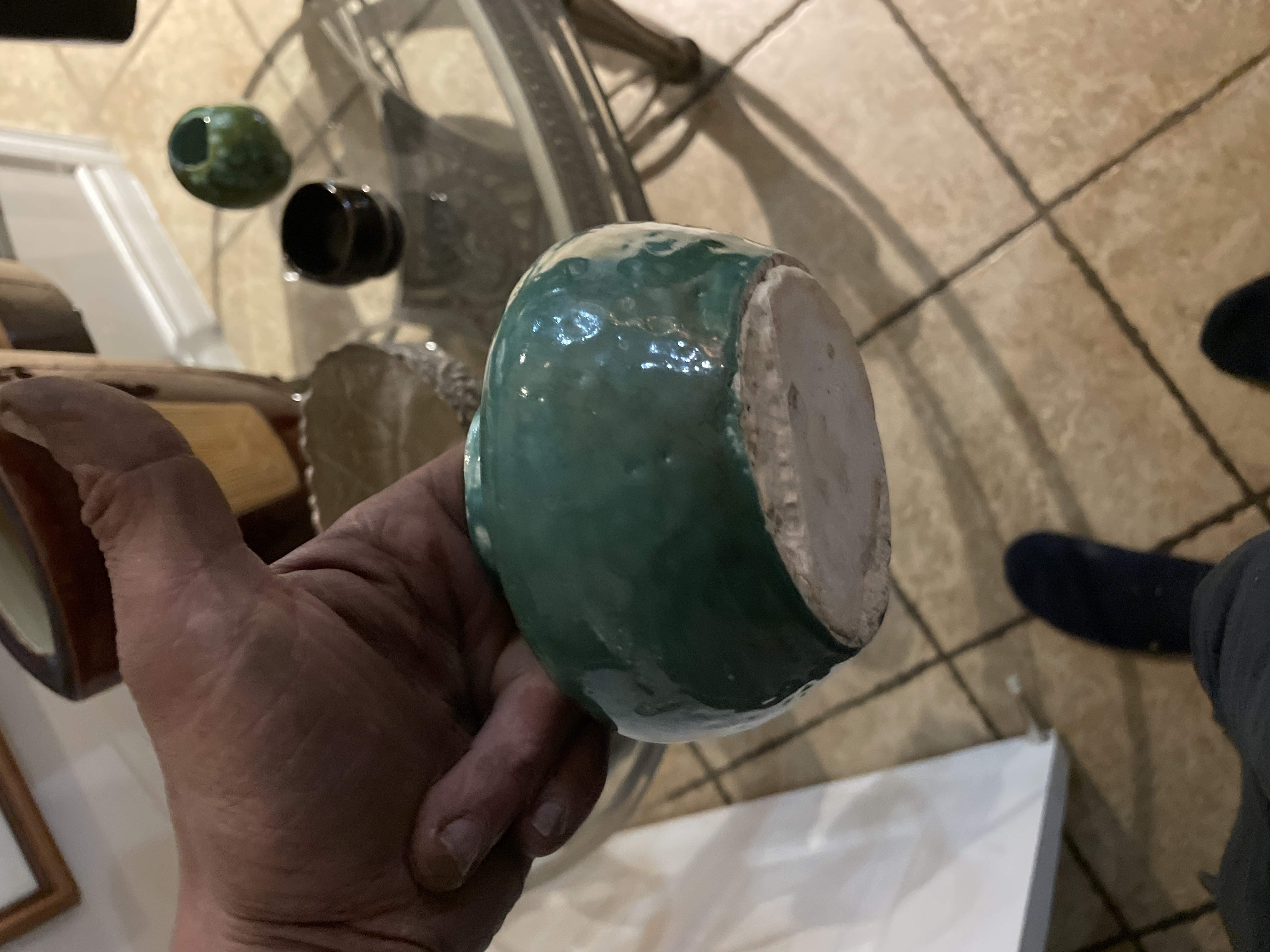 Studio Art Pottery Green Glazed Bowl
