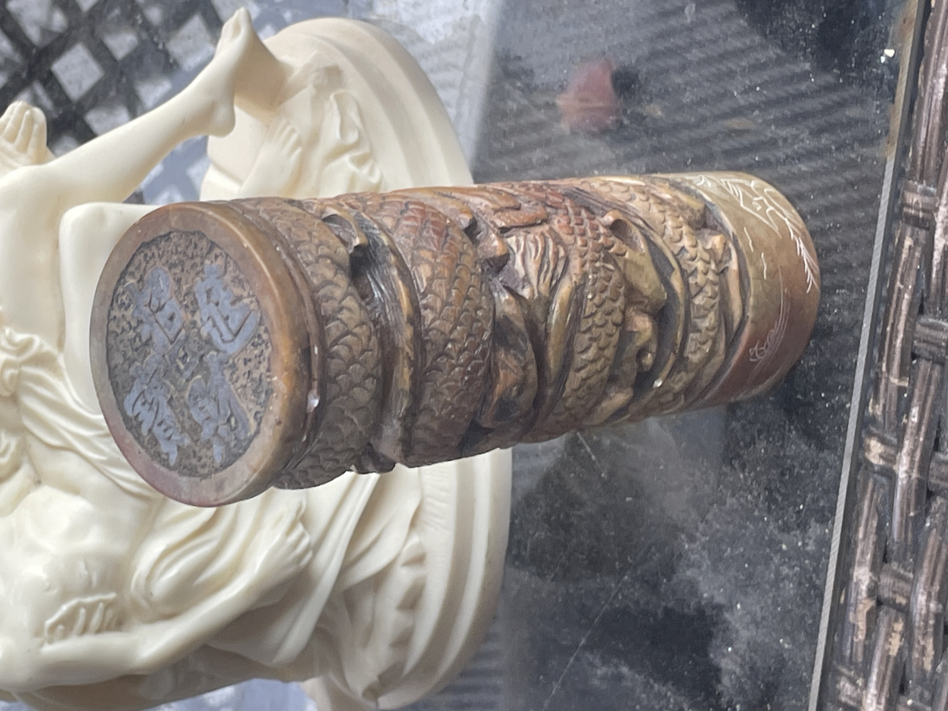 Chinese Carved Shoushan Stone Dragon Seal