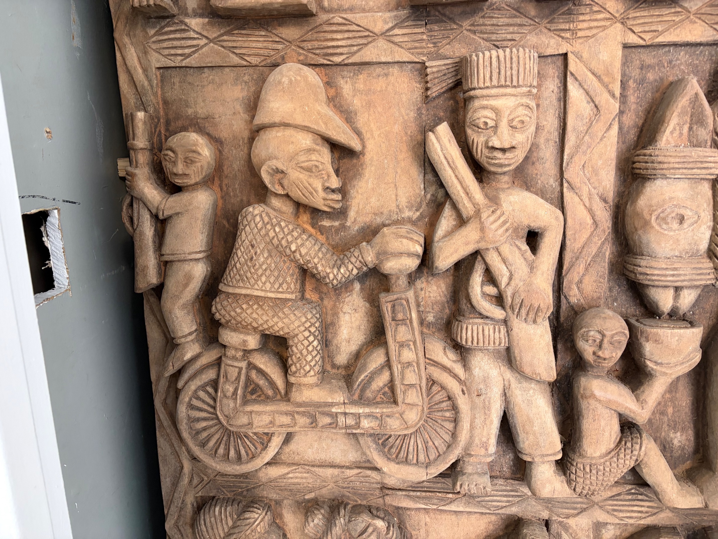 African Carved Wooden Panel