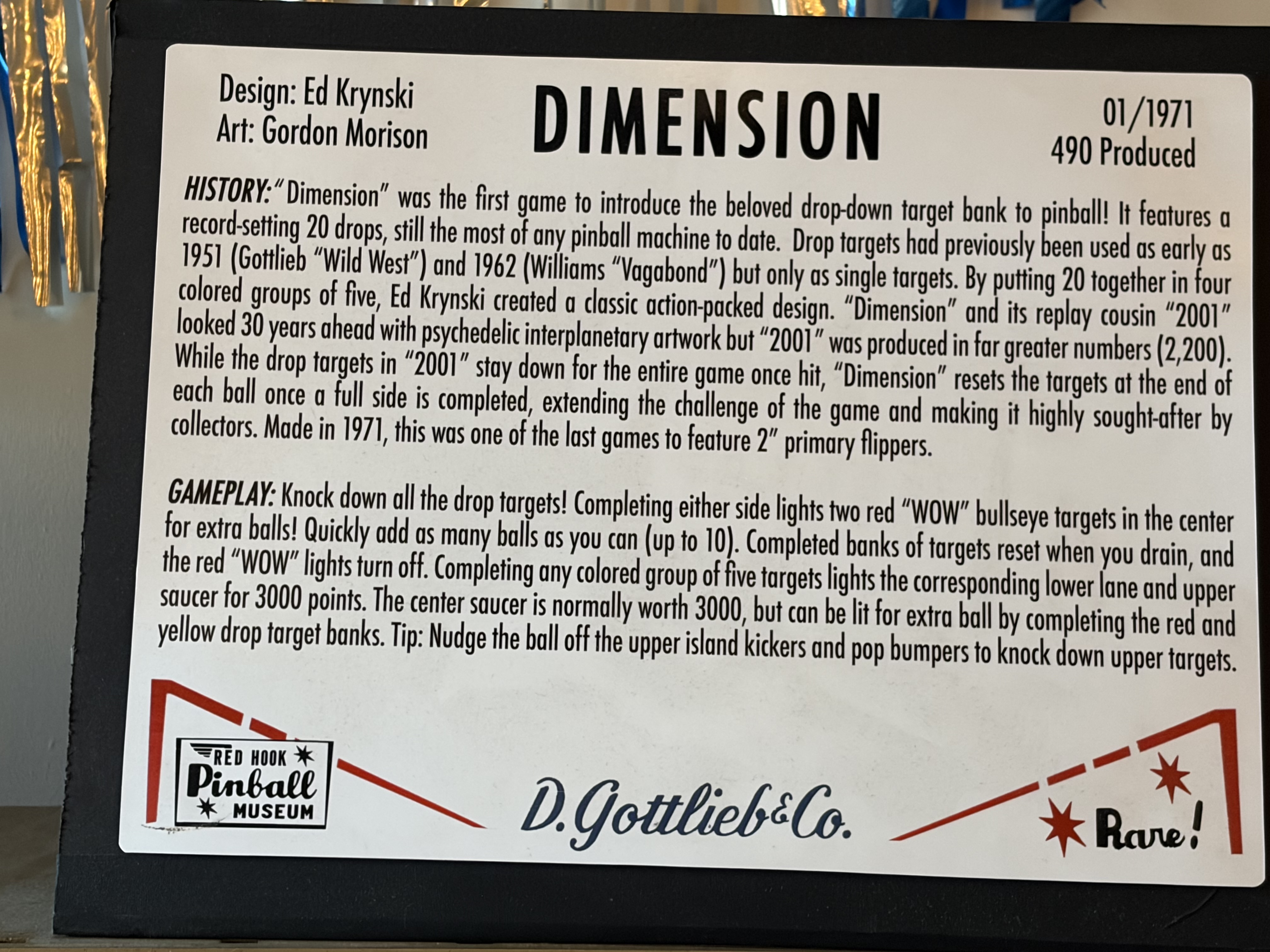 Gottlieb 'Dimension' Pinball Machine thumbnail 4