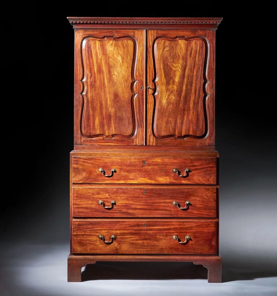English George III Period Mahogany Secretary Bookcase