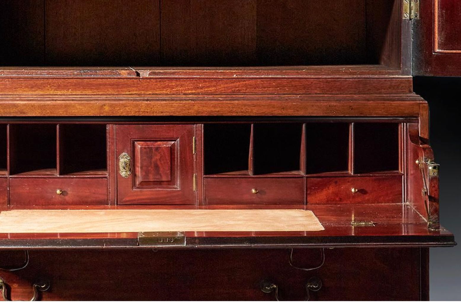 English George III Period Mahogany Secretary Bookcase thumbnail 4