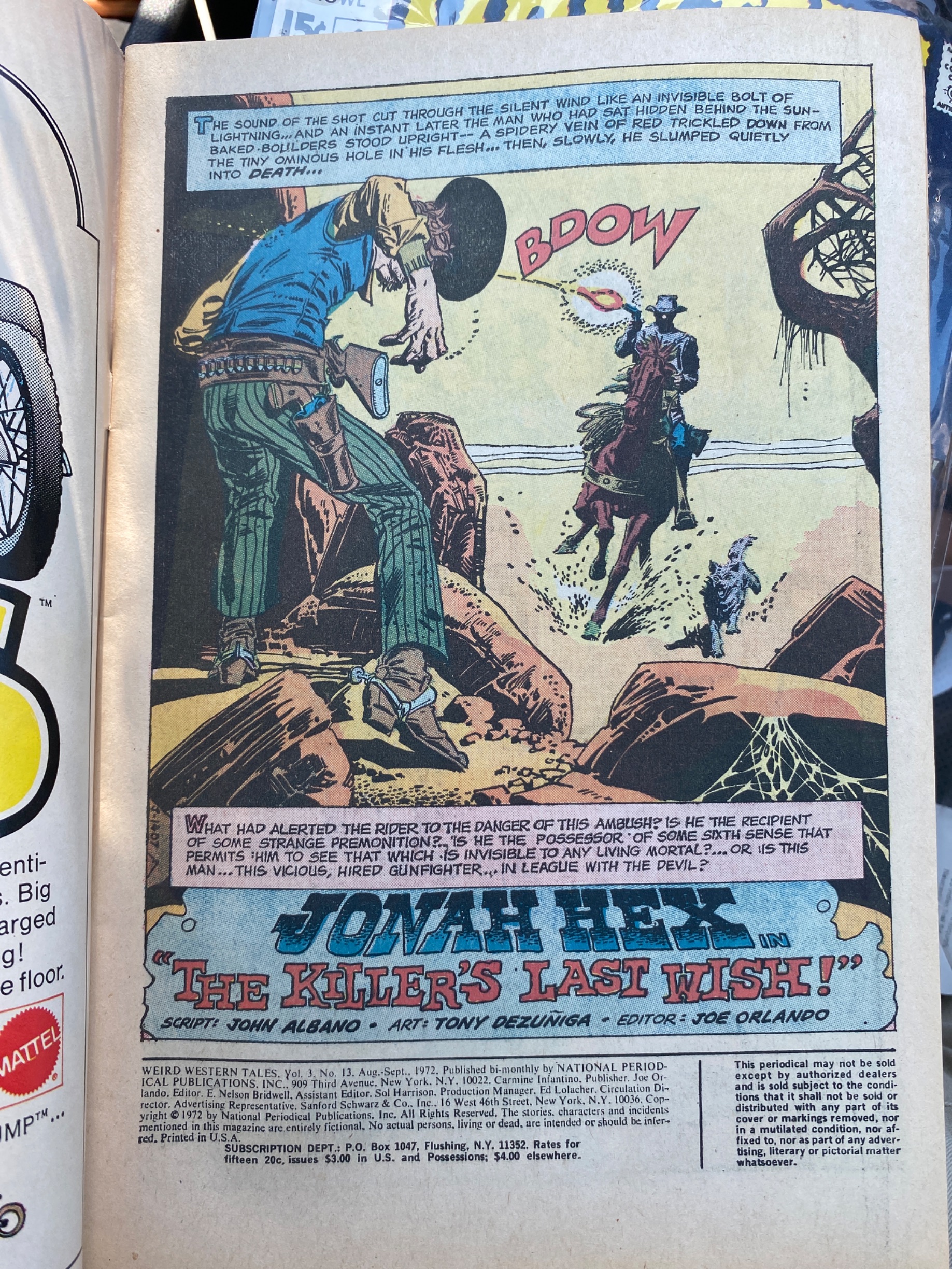 Bronze Age DC Weird Western Tales No. 13 Comic Book thumbnail 3