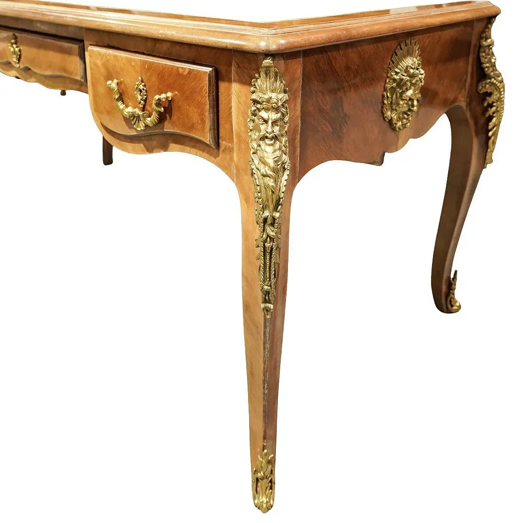 Louis XV Style Gilt Bronze Mounted Bureau Plat thumbnail 3