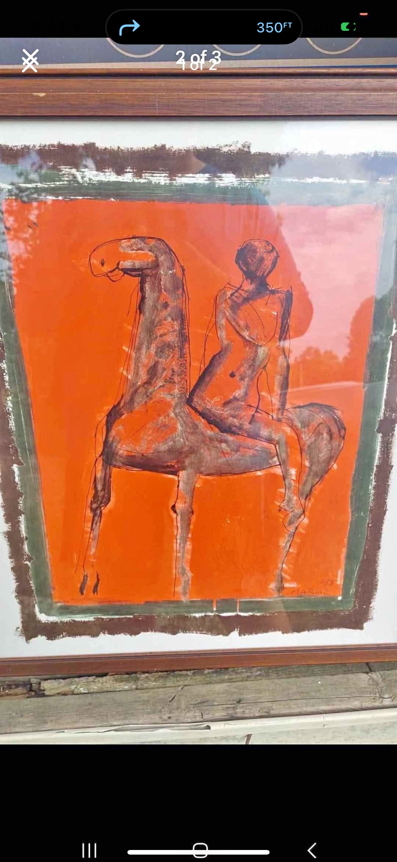Italian Postwar Modernist Color Lithograph 'Cavaliere (Horse and Rider)' after Marino Marini