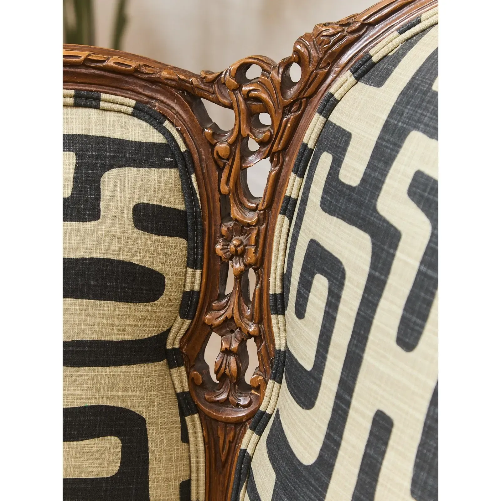 French Louis XV Style Walnut Bergere Armchair thumbnail 2