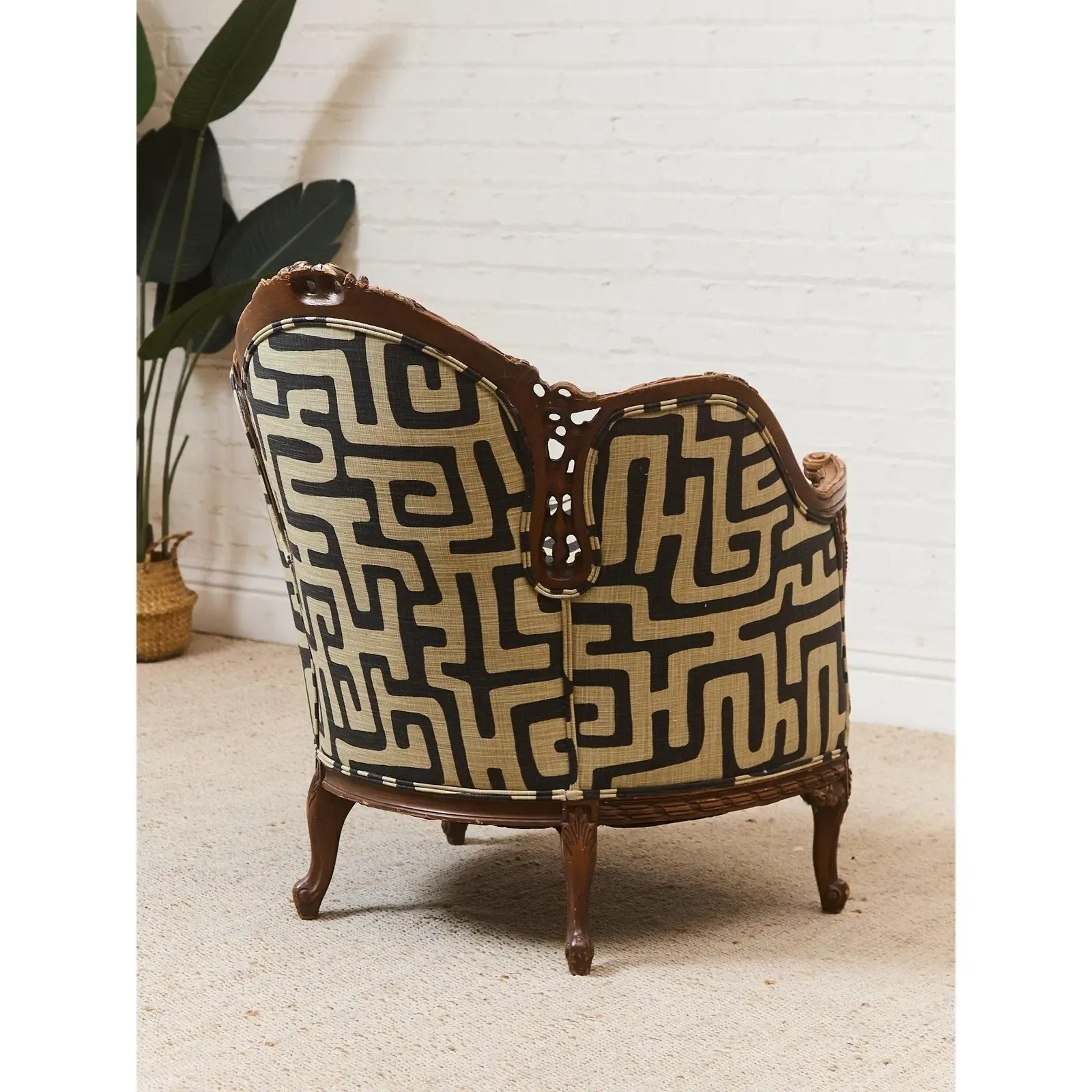 French Louis XV Style Walnut Bergere Armchair thumbnail 11