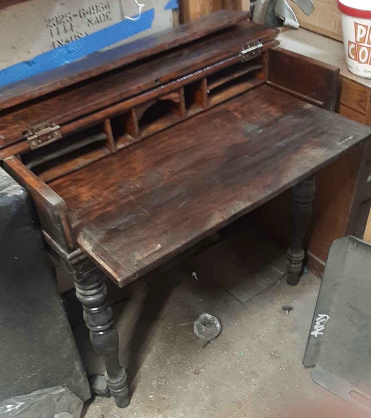 Victorian Walnut Drop-front Writing Desk