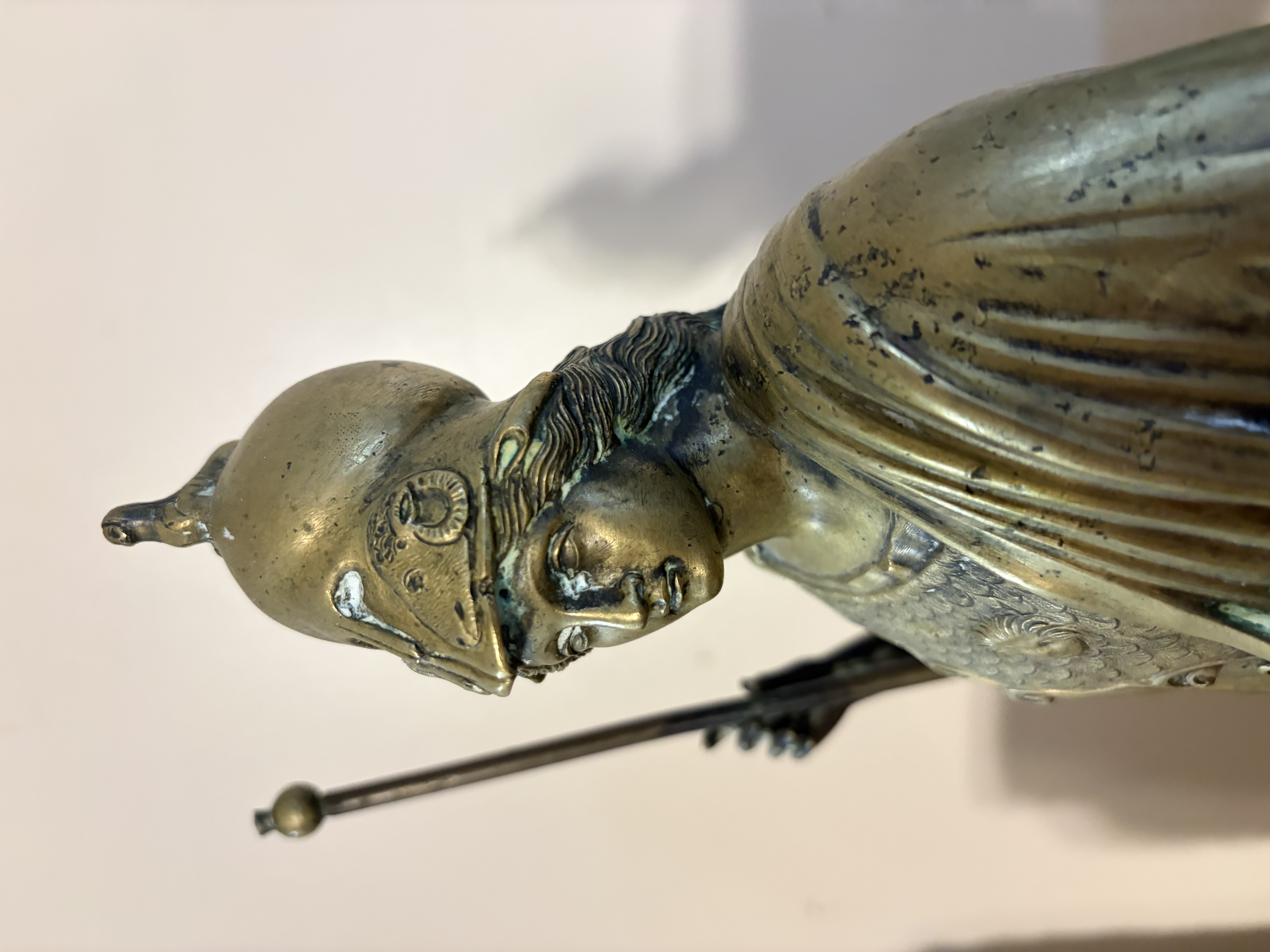 Neoclassical Style Brass Athena Statue thumbnail 2