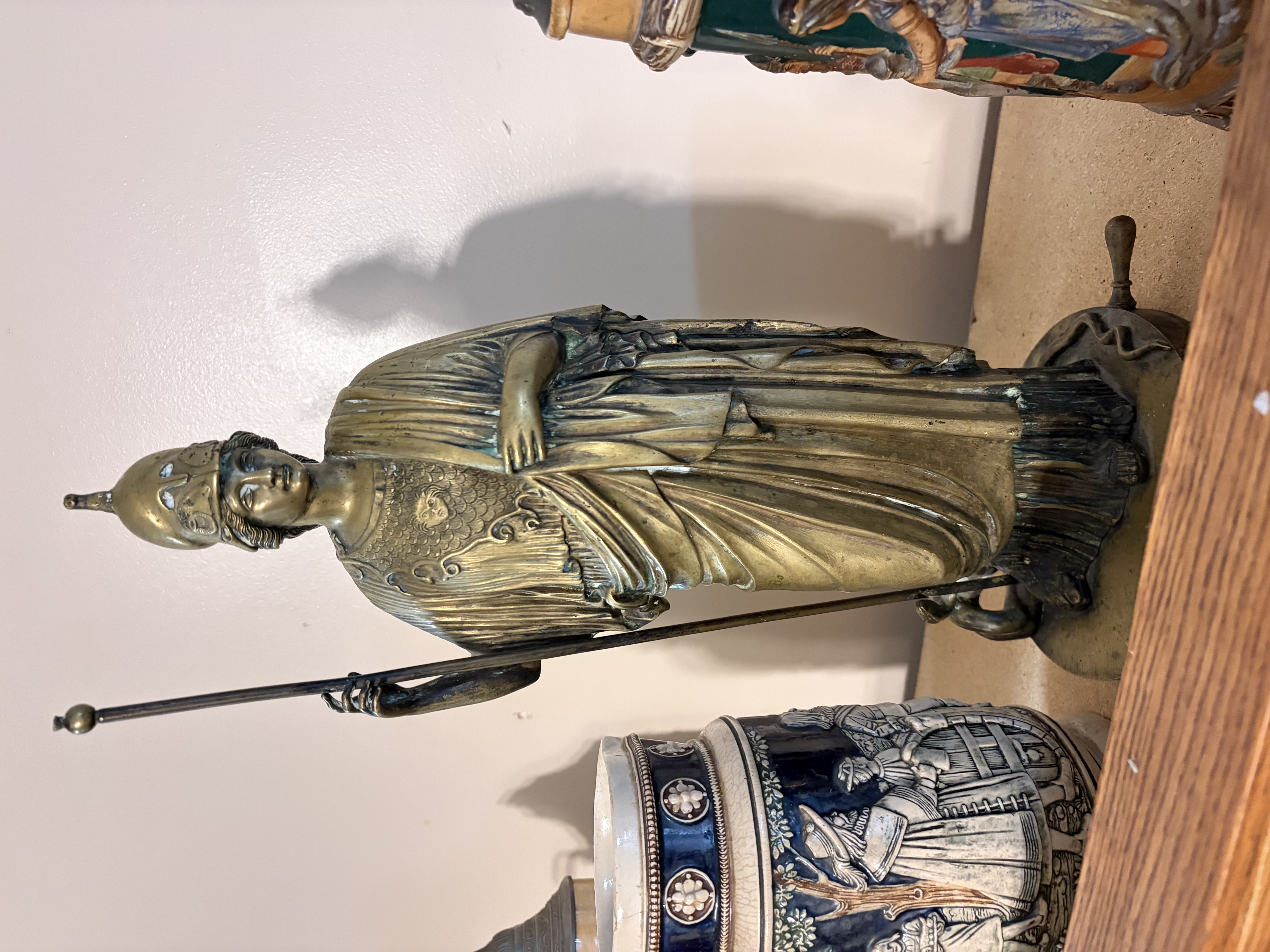 Neoclassical Style Brass Athena Statue thumbnail 3